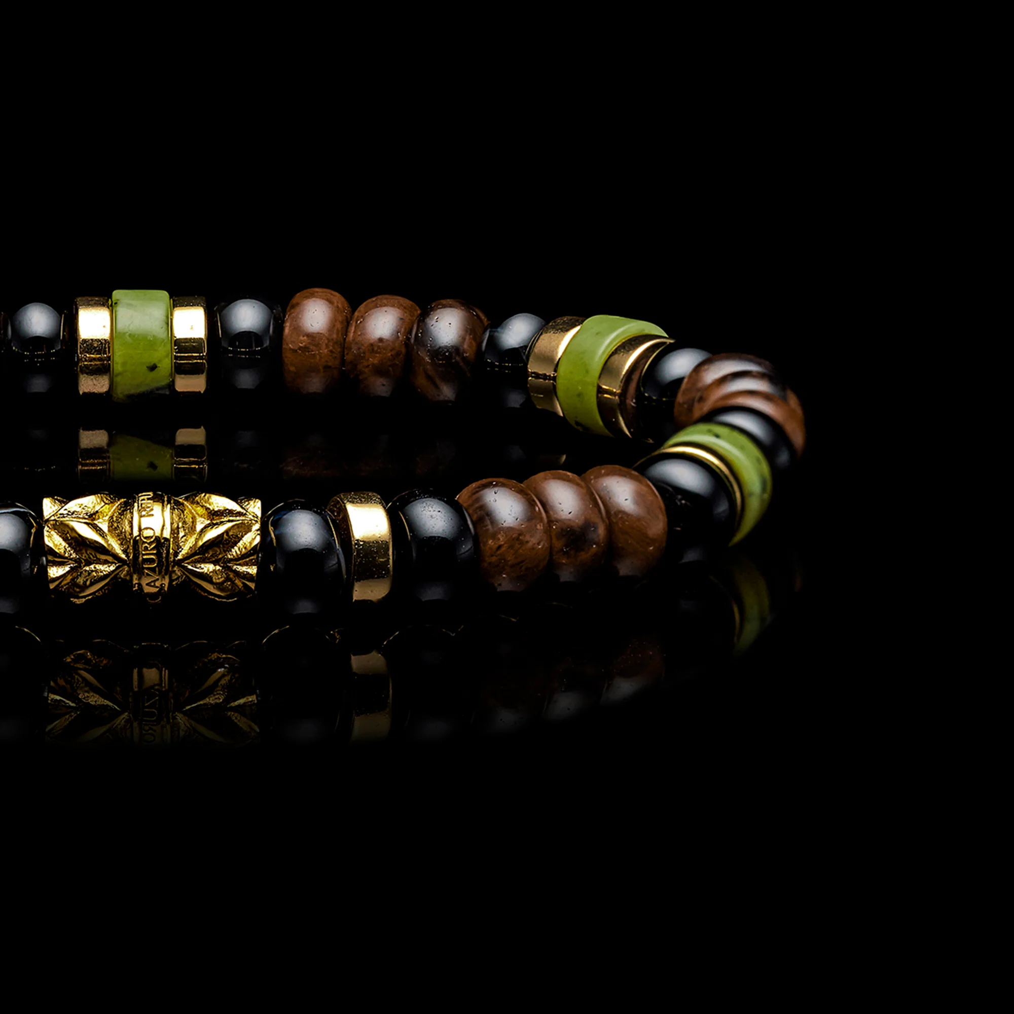 Amazon | Jade, Obsidian Beaded Bracelet - Image 2