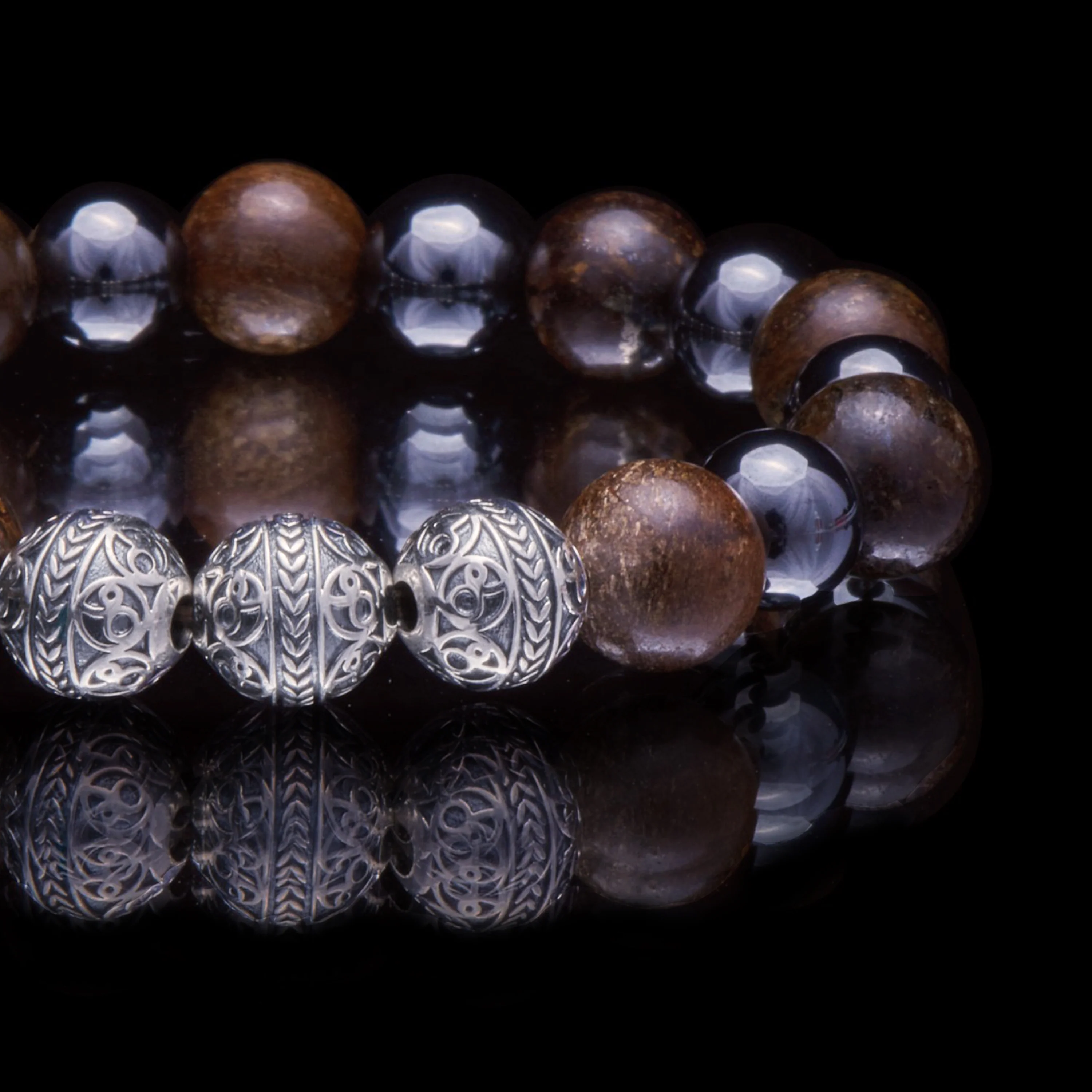 Apollo | Classic Silver Beaded Bracelet - Image 2
