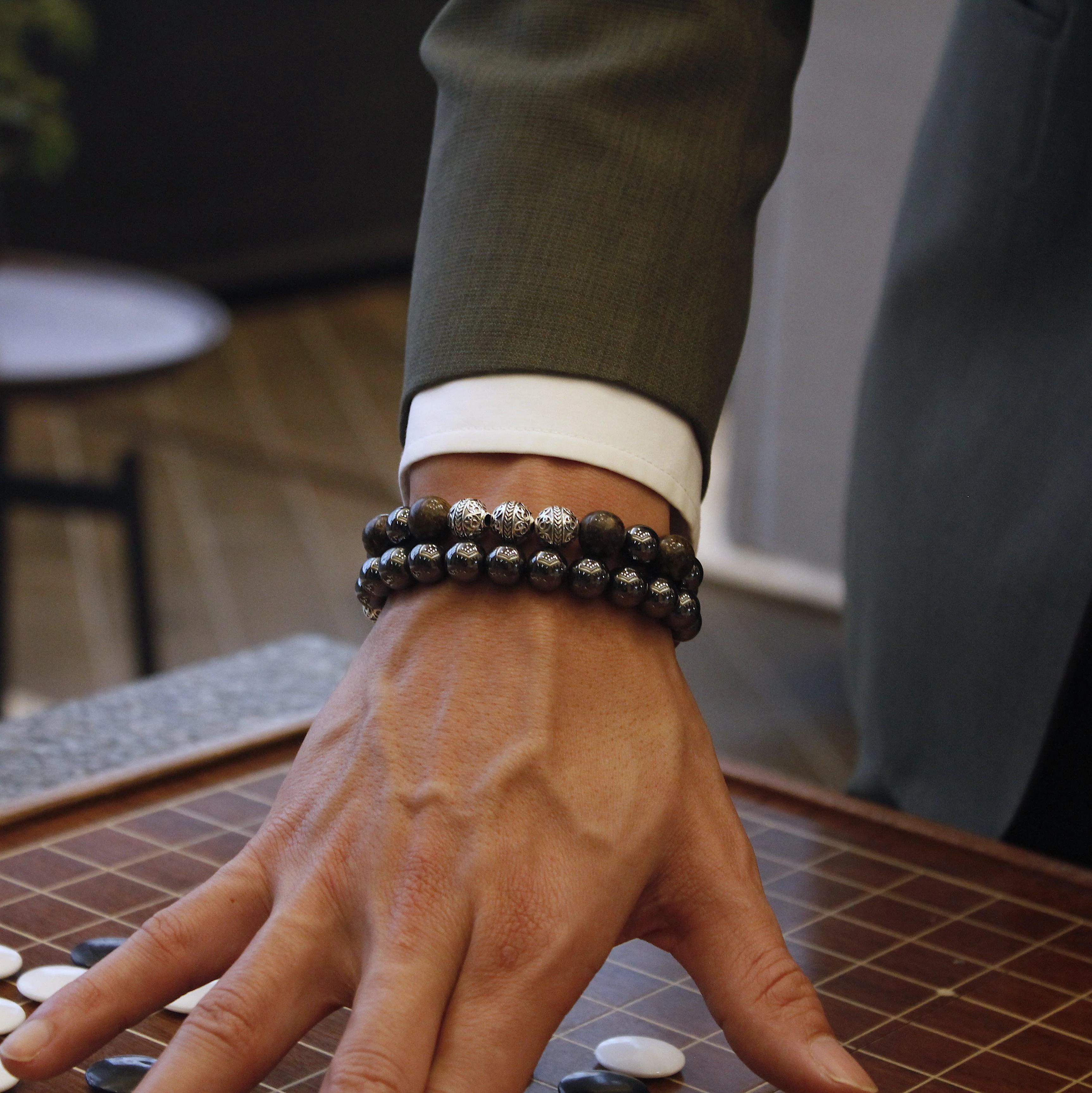 Apollo | Classic Silver Beaded Bracelet - Image 5
