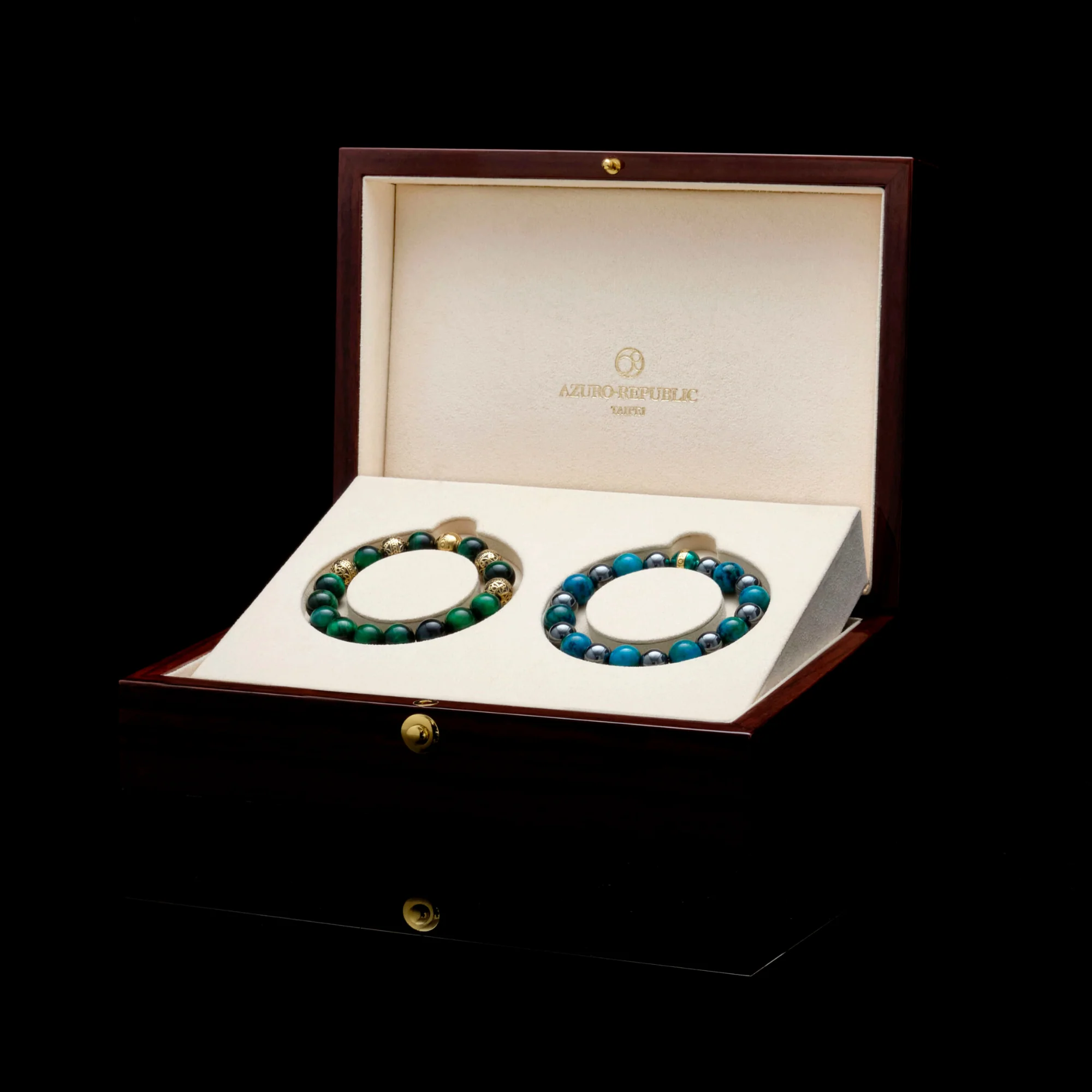 Artemis | Gold Enamel Hematite Turquoise Beaded Bracelet - Image 5