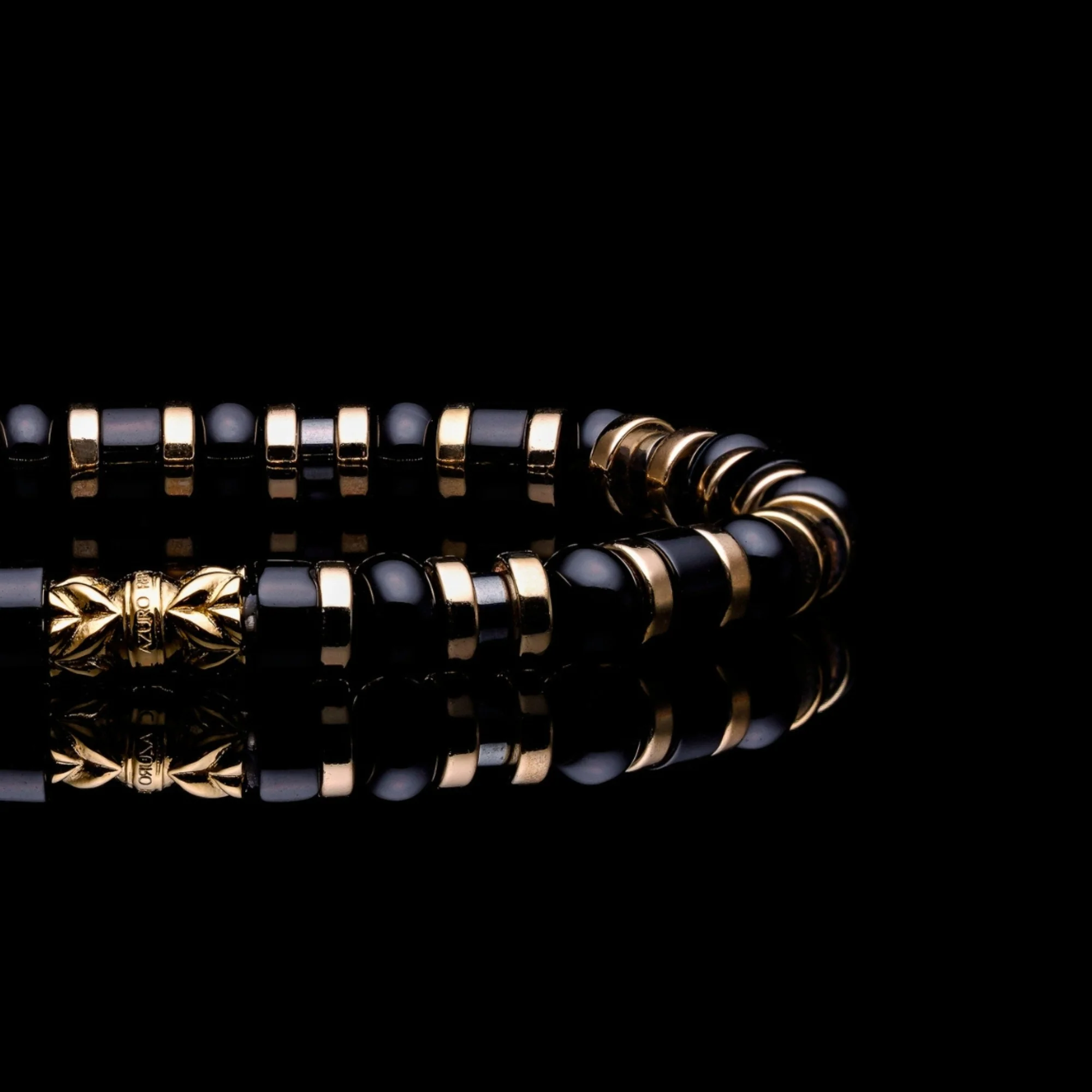 Black Gold II | Onyx, Hematite Beaded Bracelet - Image 2