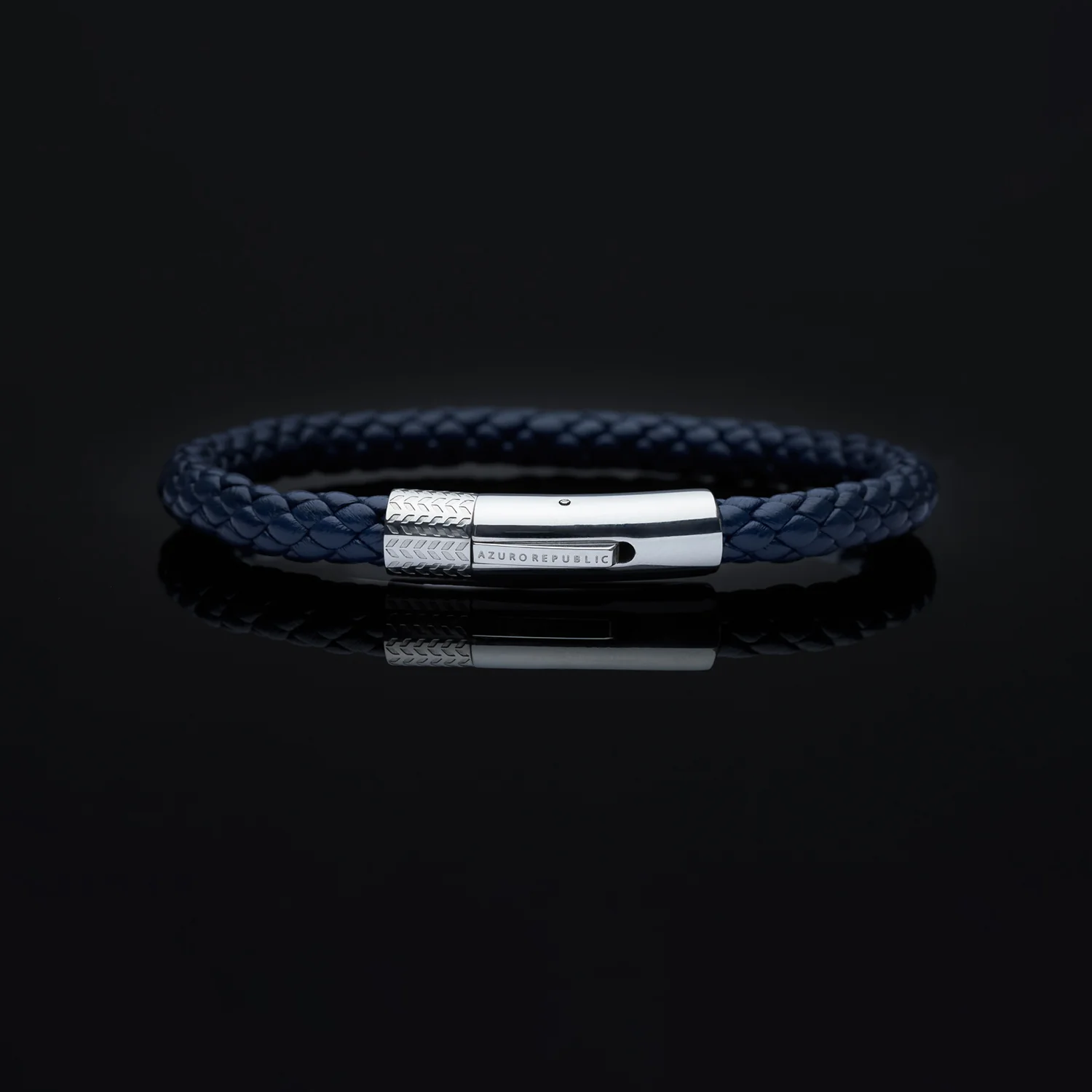 Blue Leather Bracelet