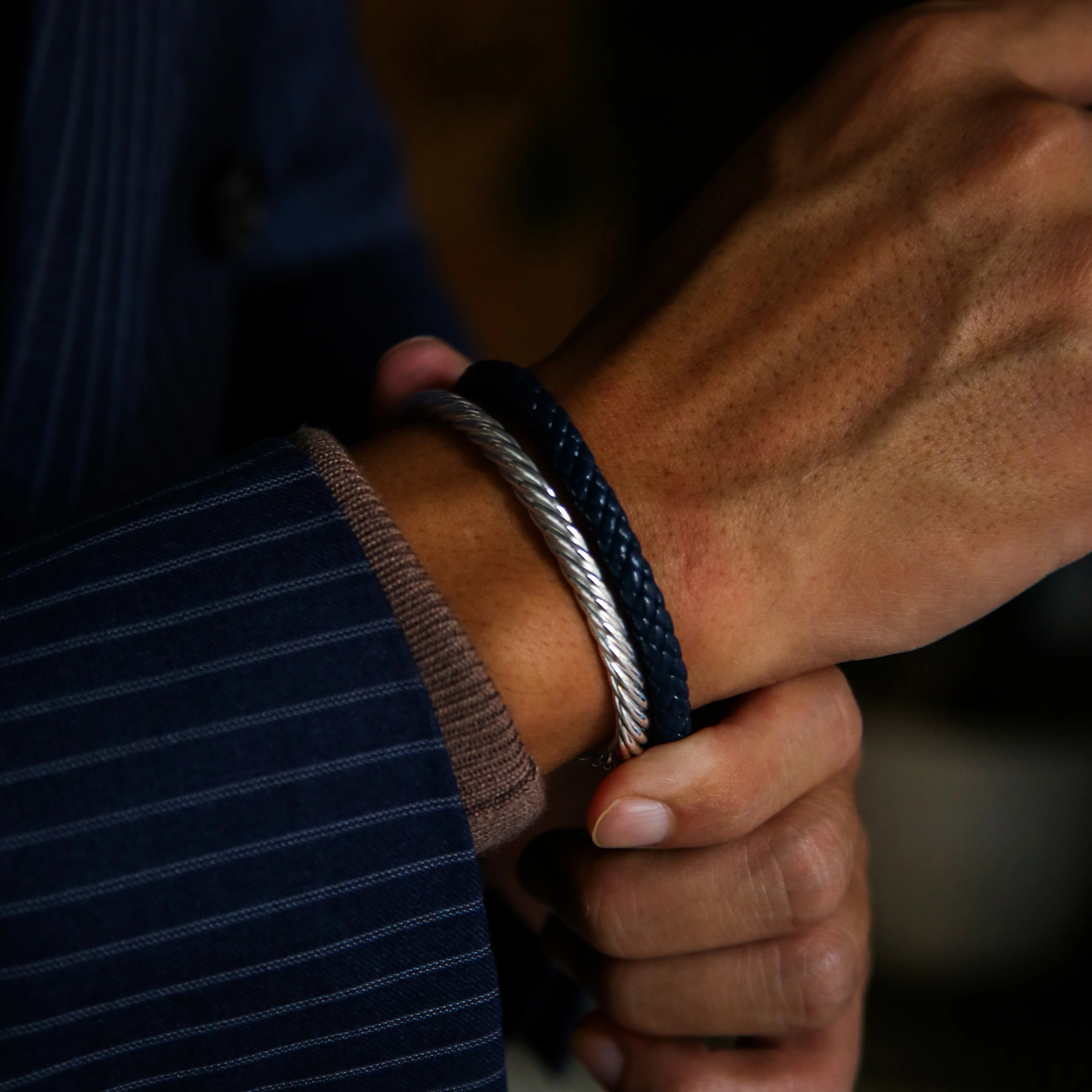 Blue Leather Bracelet - Image 2