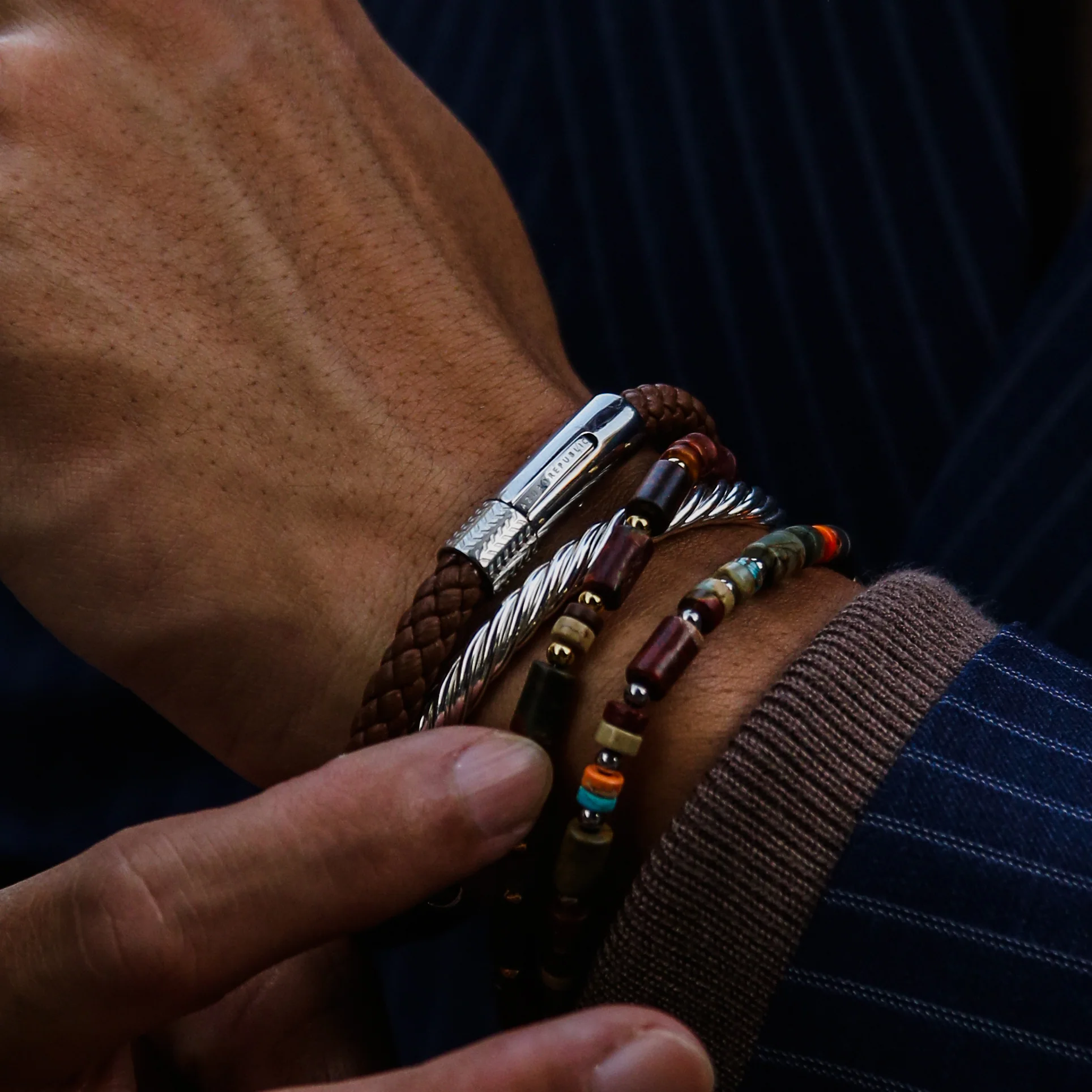 Brown Leather Bracelet - Image 2