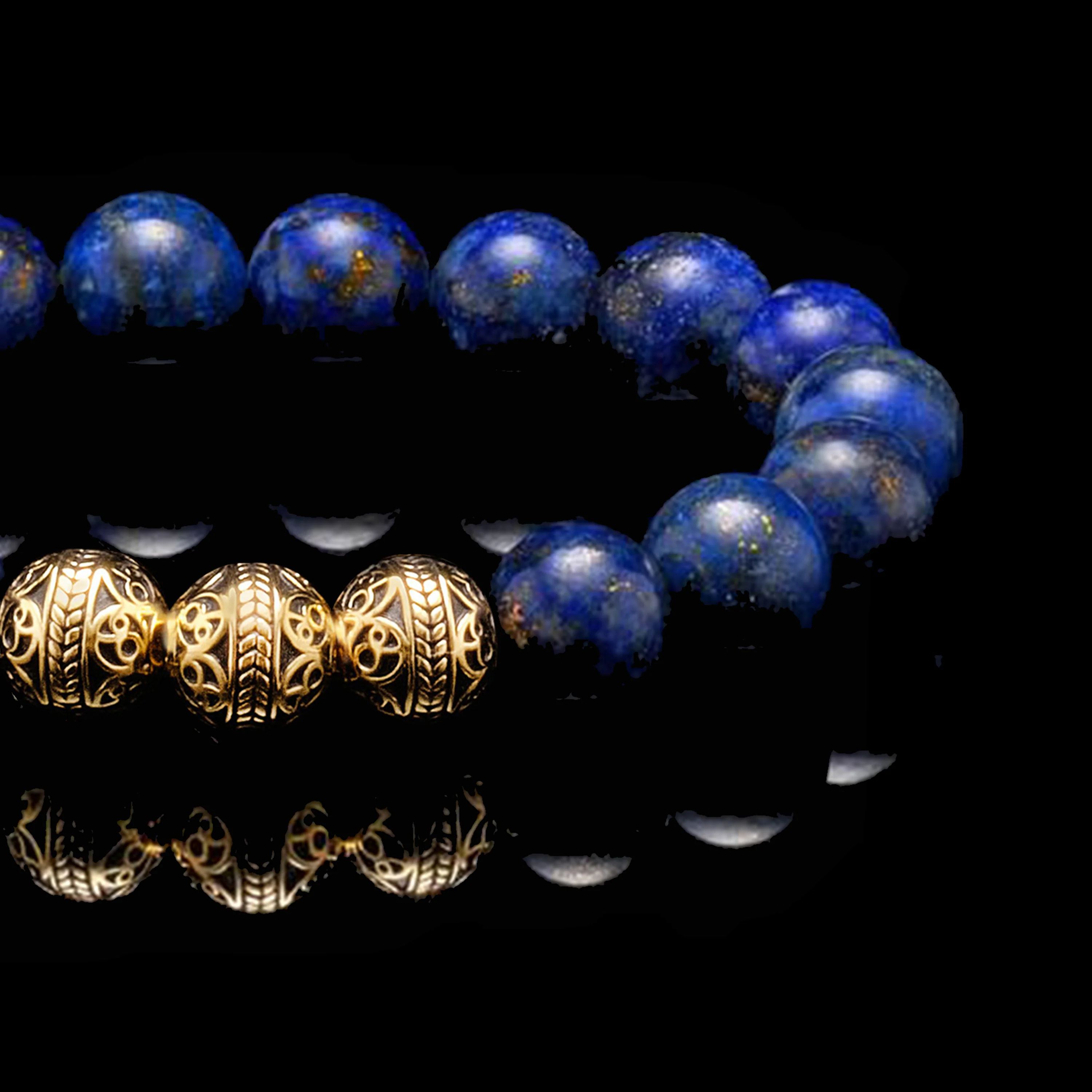 Classic Gold Lapis Lazuli Bracelet - Image 2