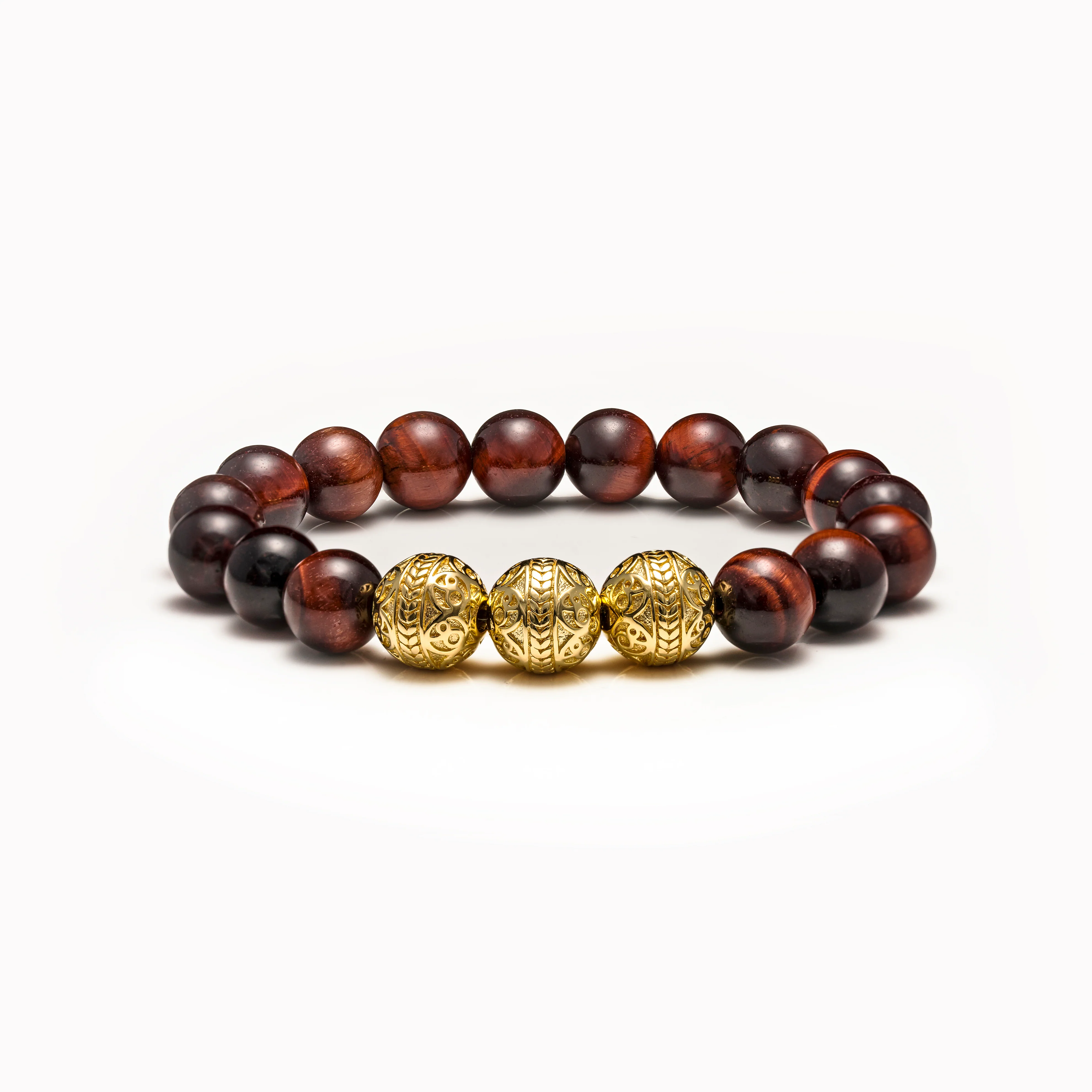 Classic Gold Red Tiger Eye Bracelet