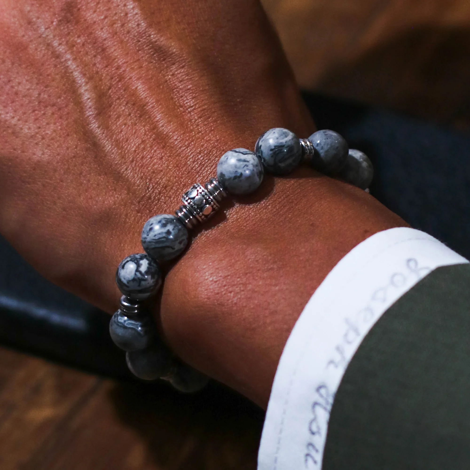 Stainless Steel Spacer Crown Chakra Bracelet - Image 3