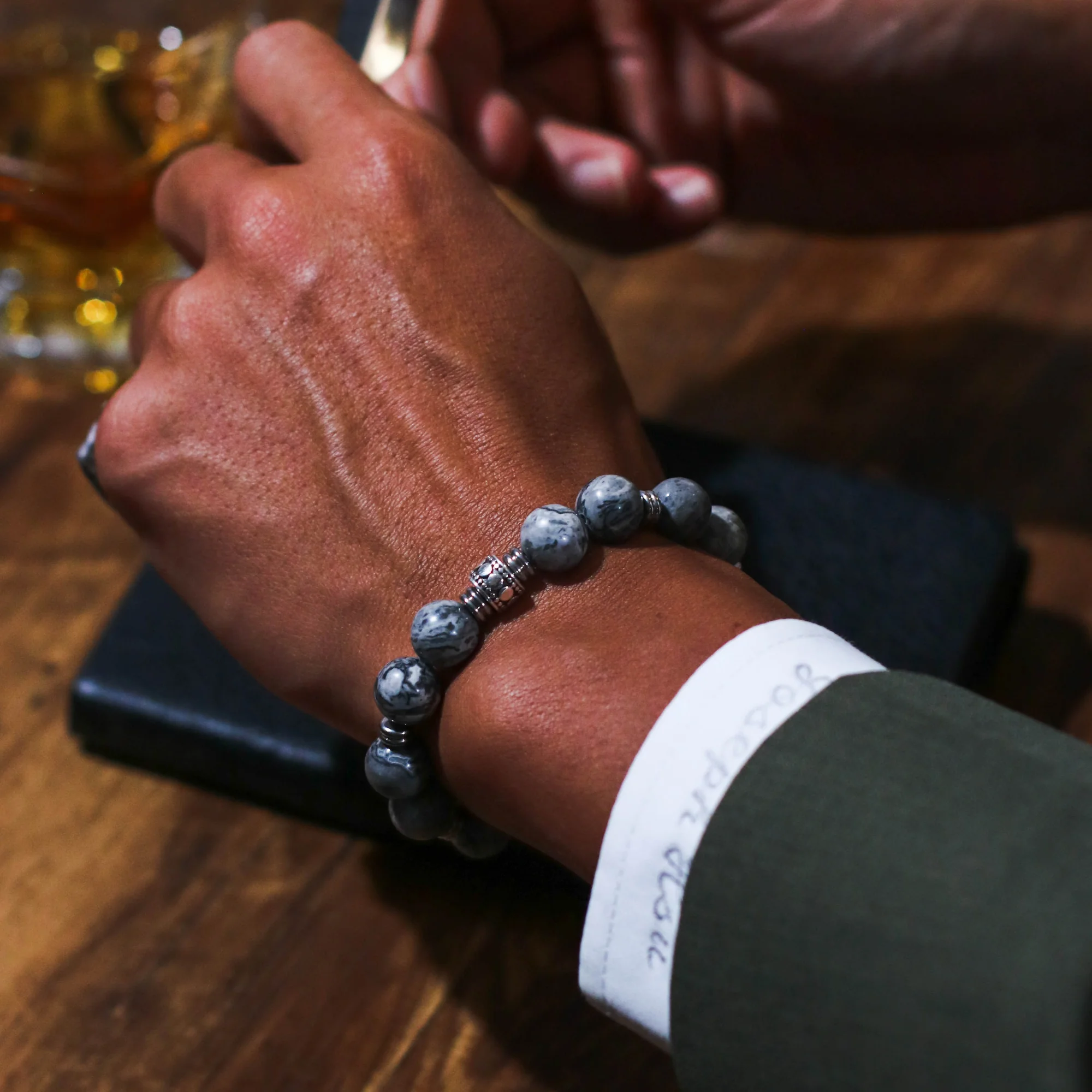Stainless Steel Spacer Crown Chakra Bracelet - Image 4
