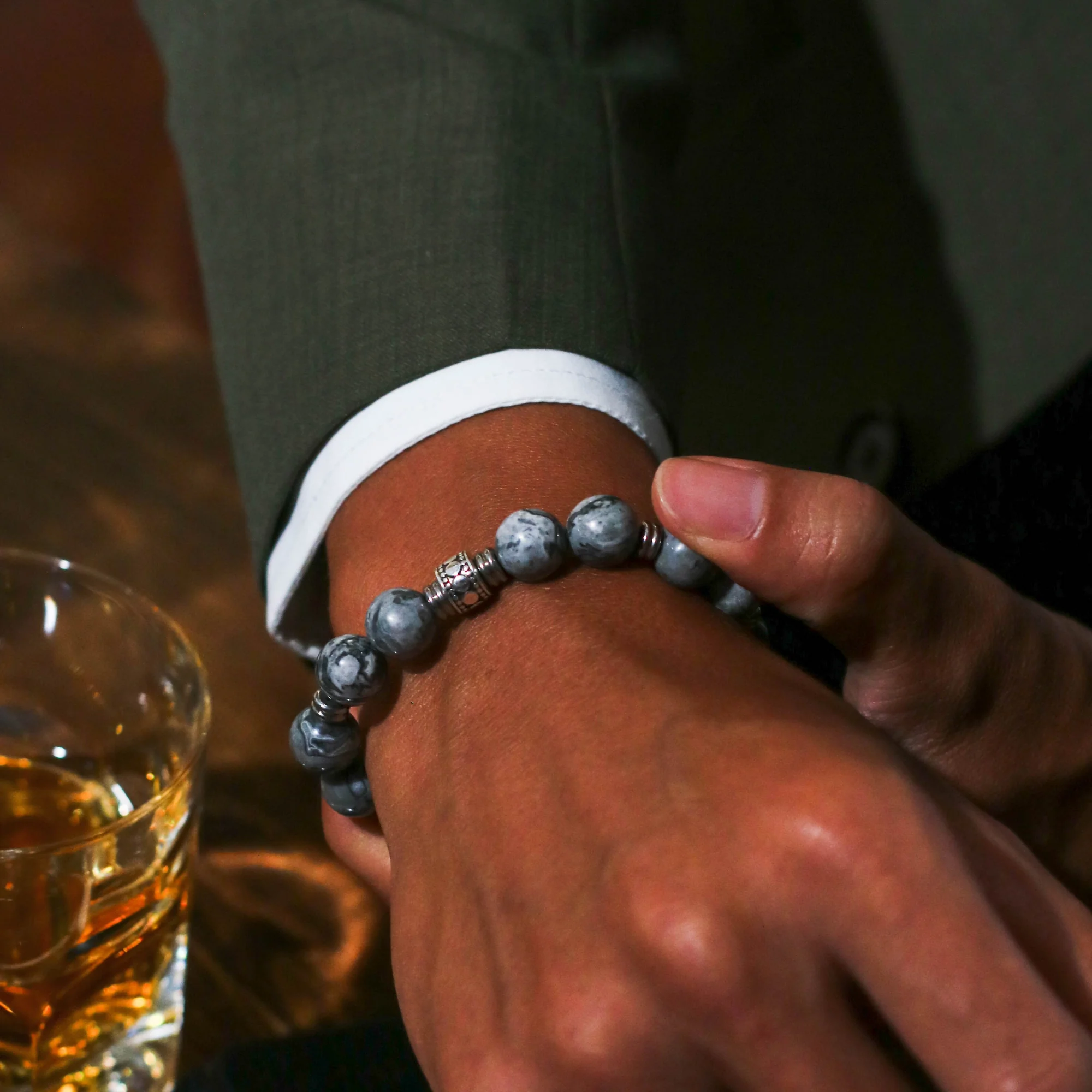 Stainless Steel Spacer Crown Chakra Bracelet - Image 5