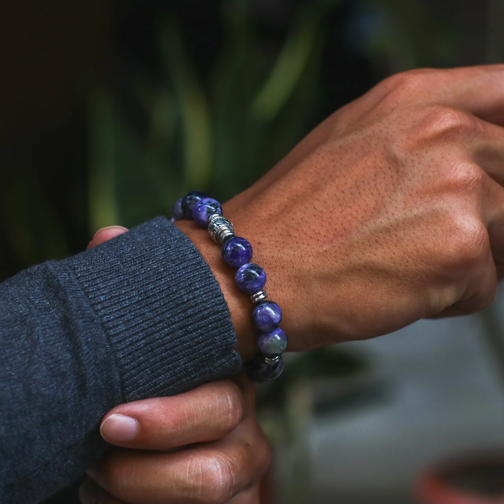 Stainless Steel Spacer Third Eye Chakra Bracelet - Image 4
