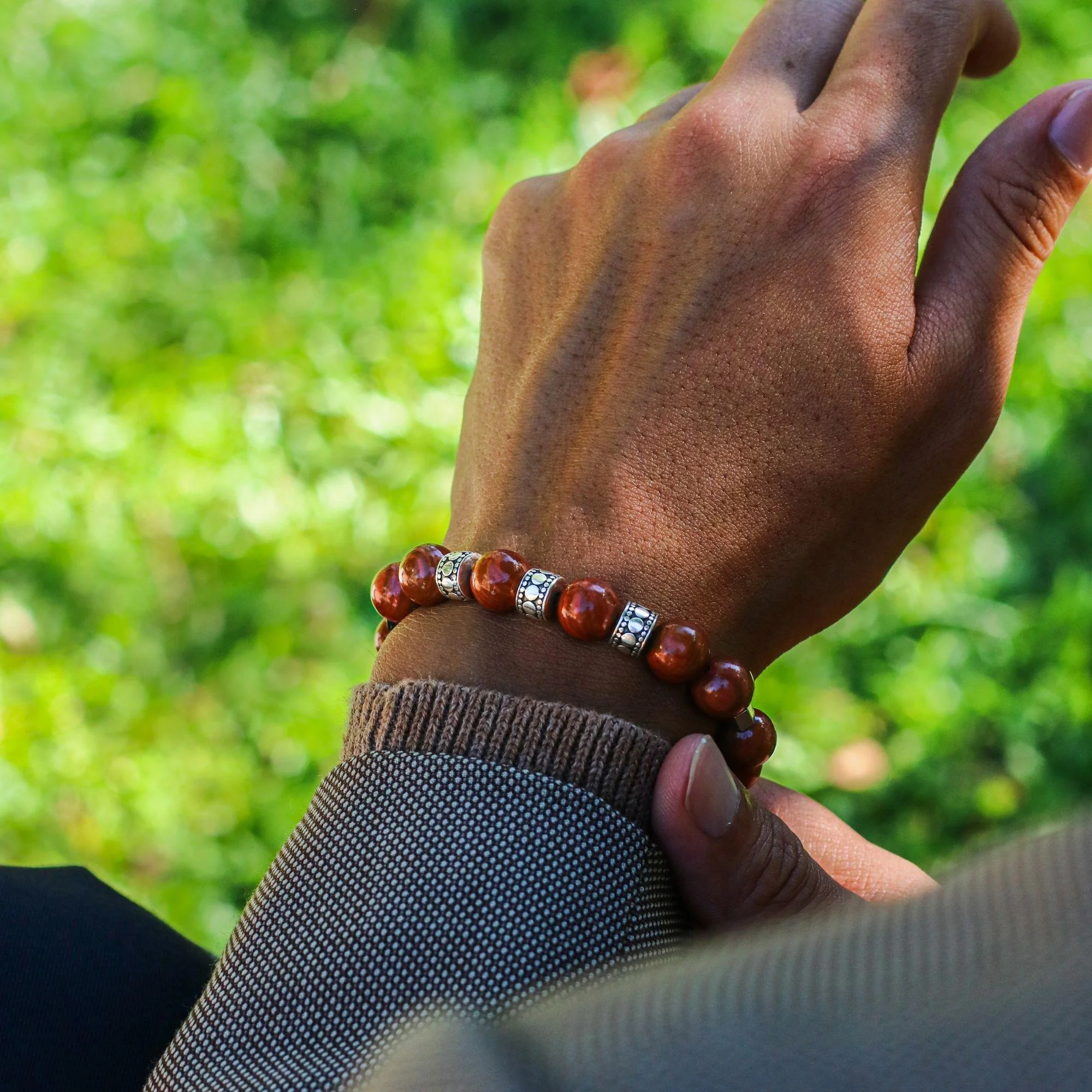 Silver Spacer Root Chakra Bracelet - Image 4