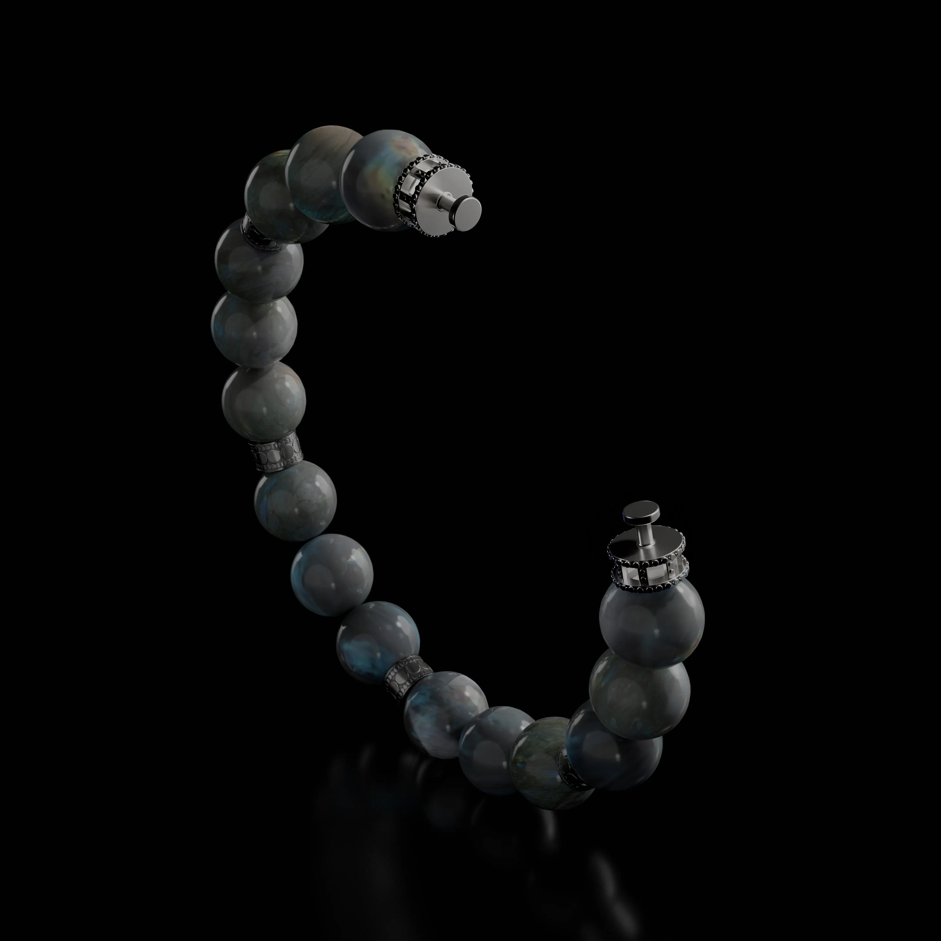 Sterling Silver Beaded Bracelet (Chain Only, without charm) - Image 2