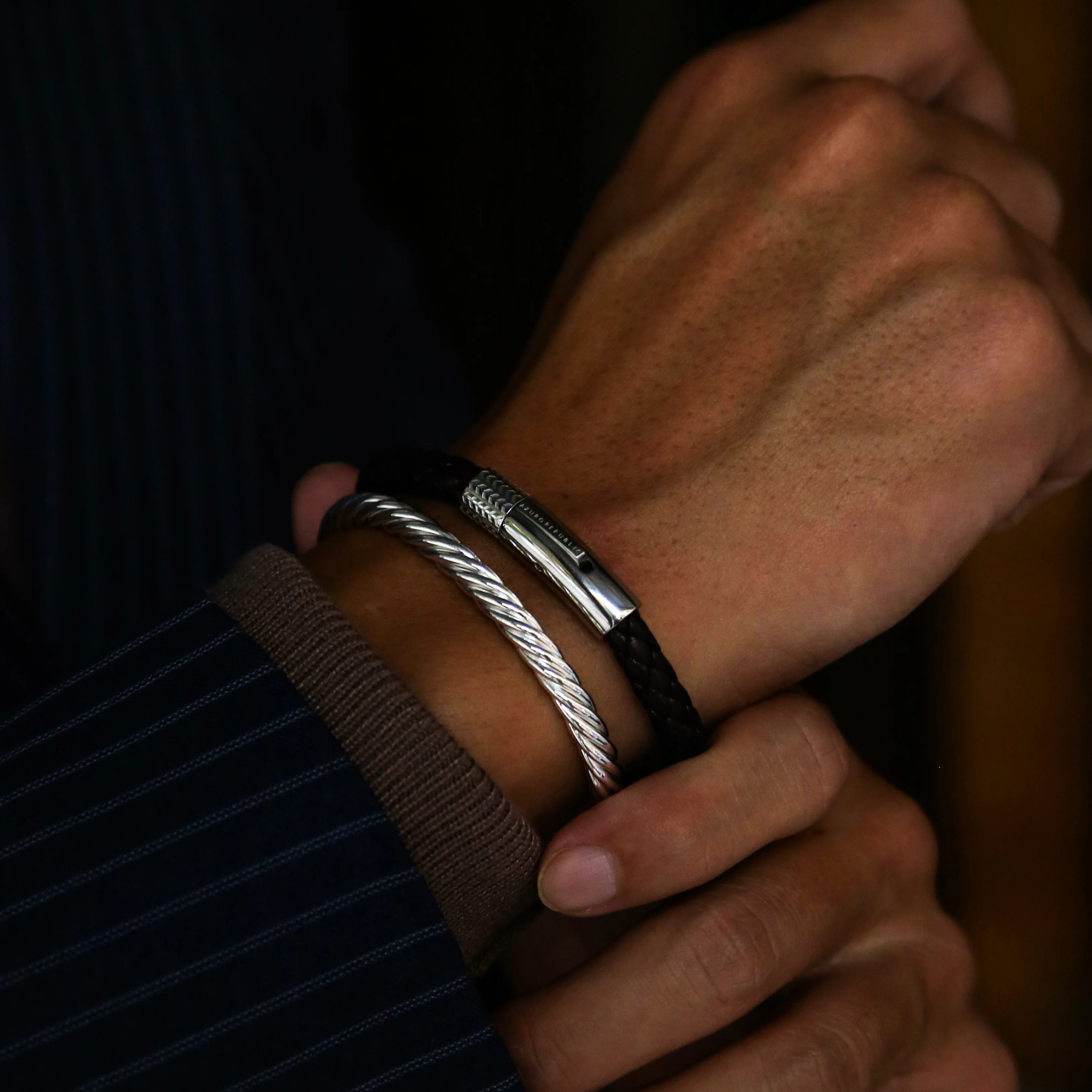 Dark Brown Leather Bracelet - Image 3