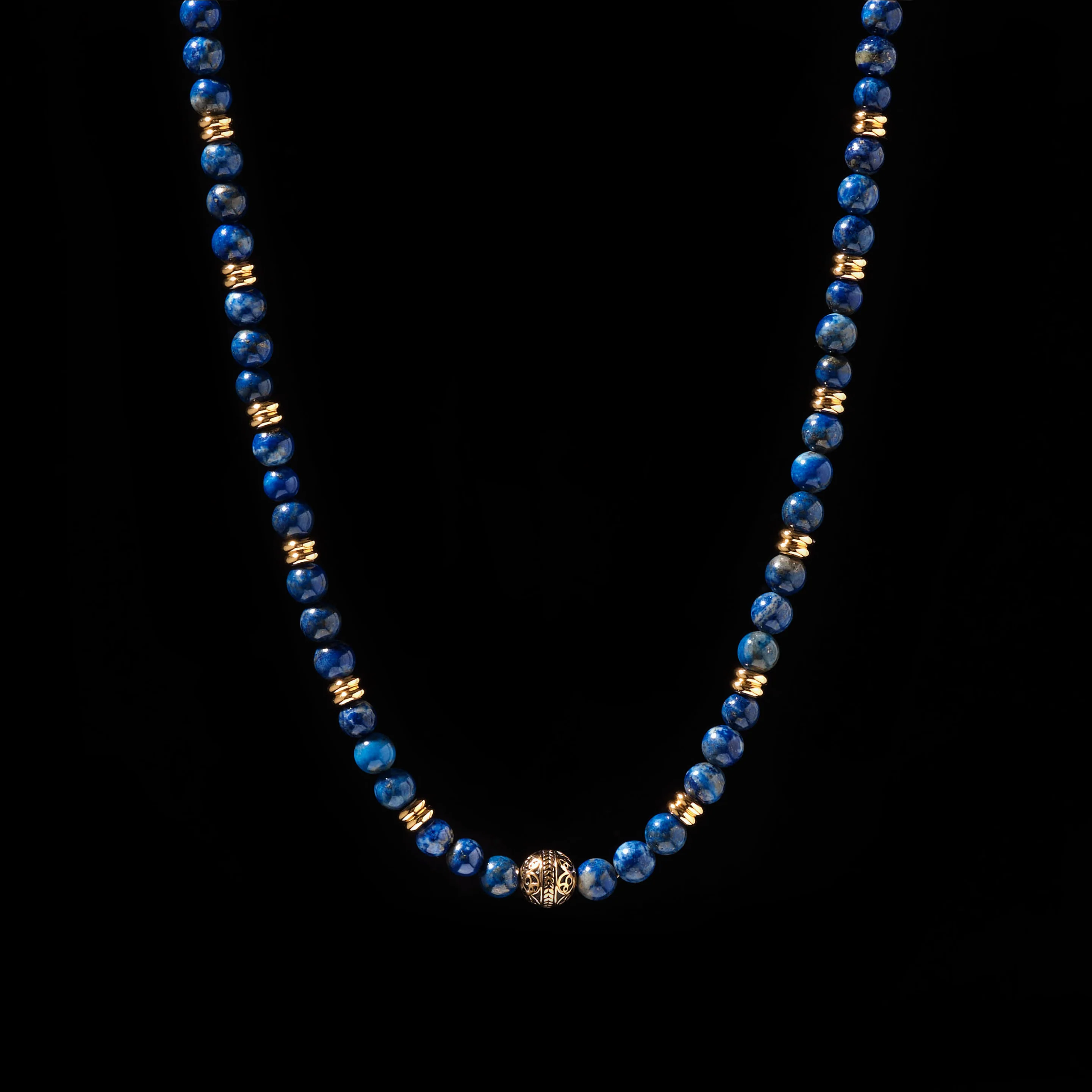 Gold Lapis Lazuli Crystal Necklace - Image 4