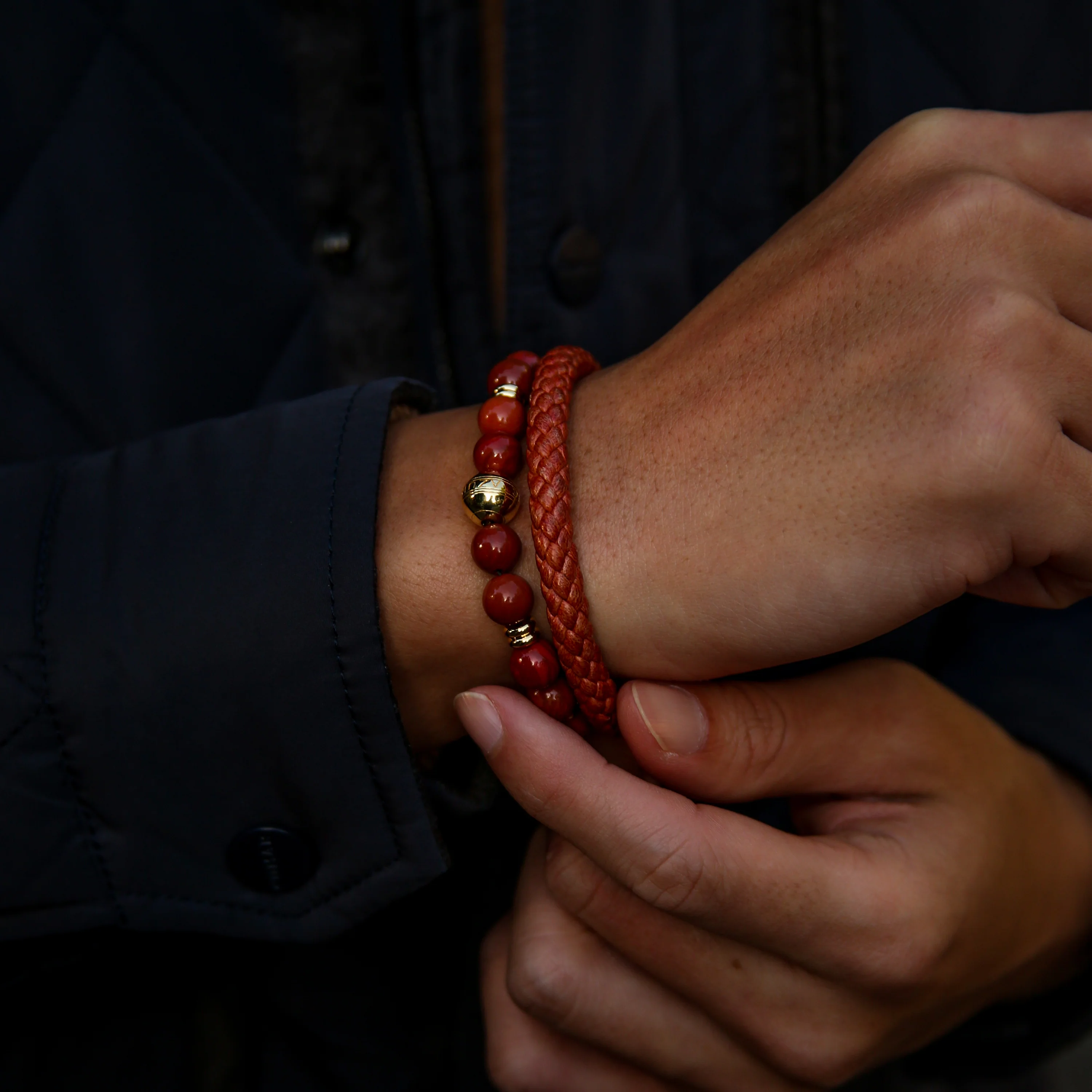 Gold Red Jasper Chakra Bracelet - Image 2