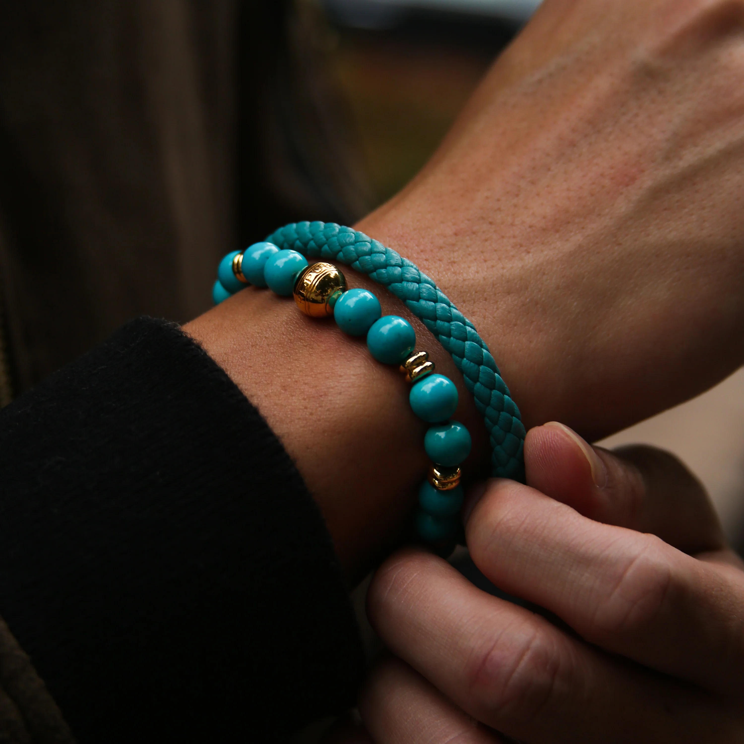 Gold Turquoise Chakra Bracelet - Image 2