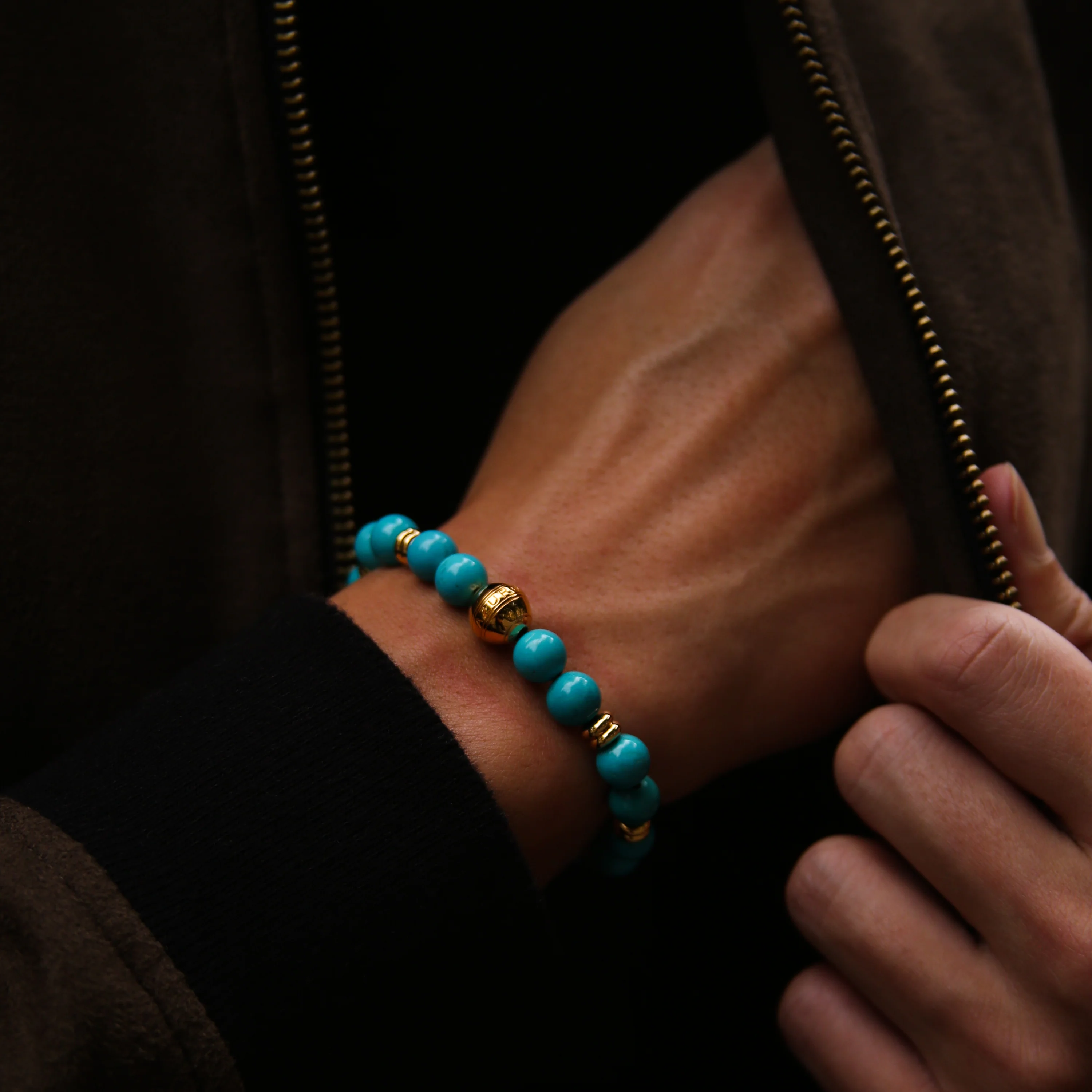 Gold Turquoise Chakra Bracelet - Image 3