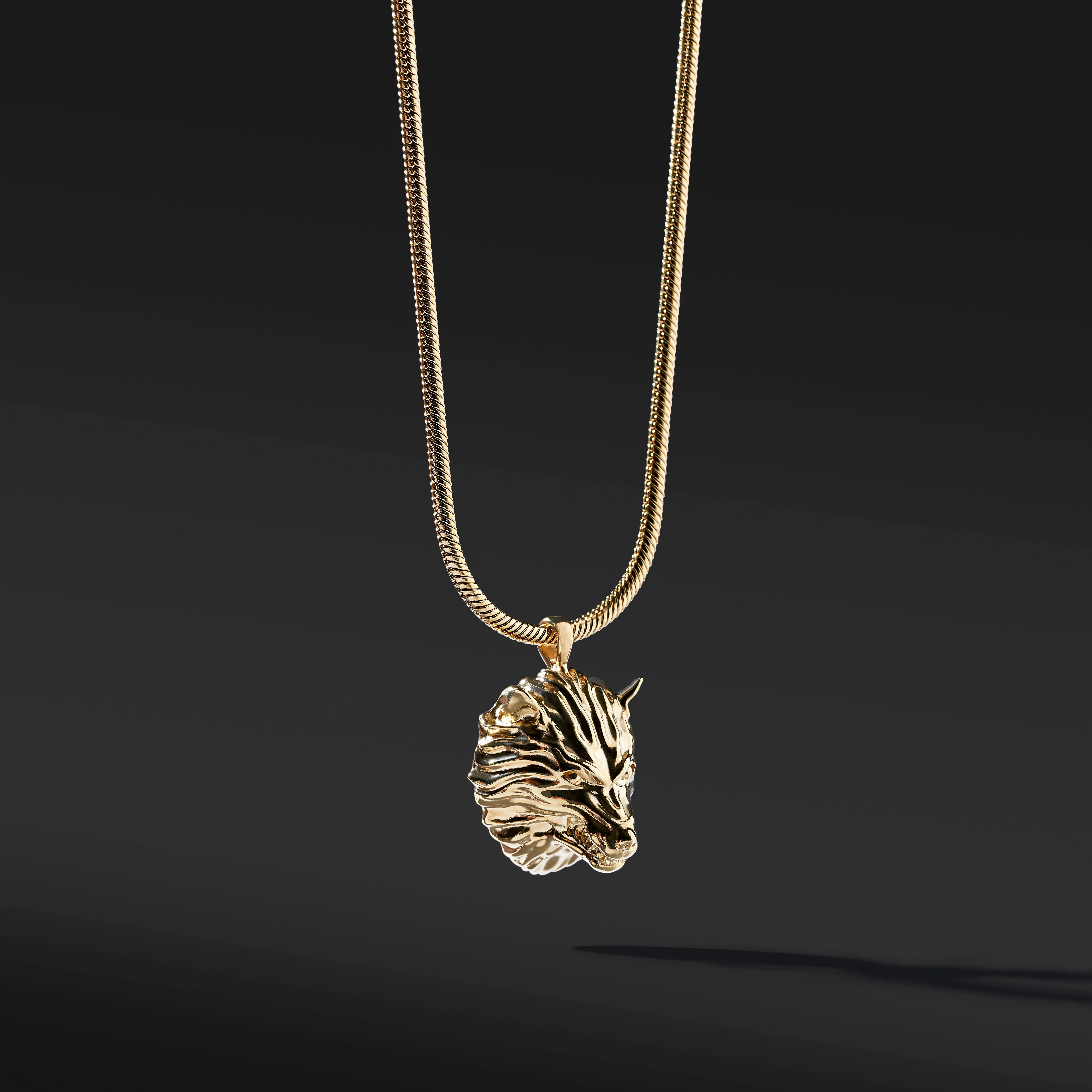 Gold Wolf Pendant Necklace - Image 3