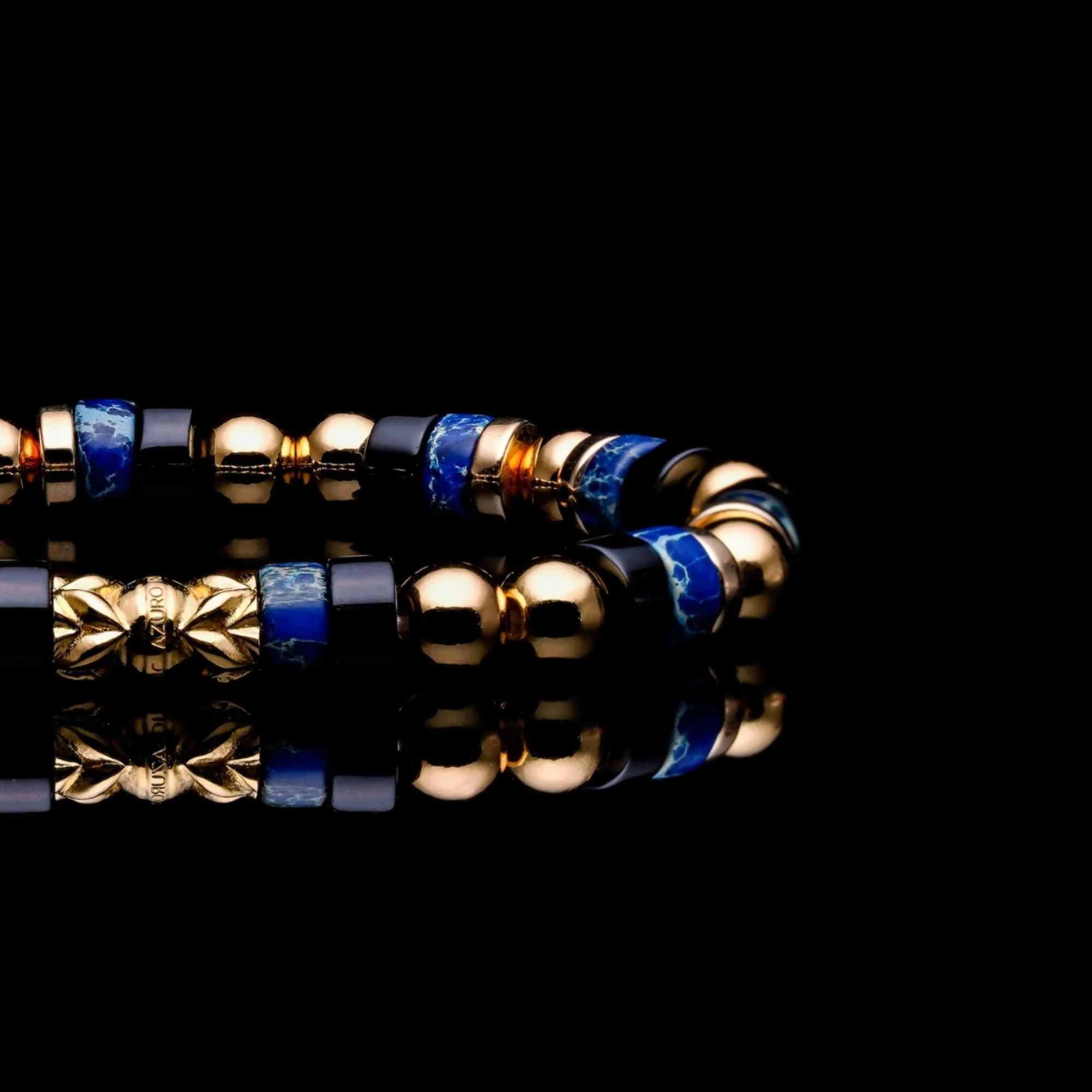 Golden Sky | Jasper, Onyx Beaded Bracelet - Image 2