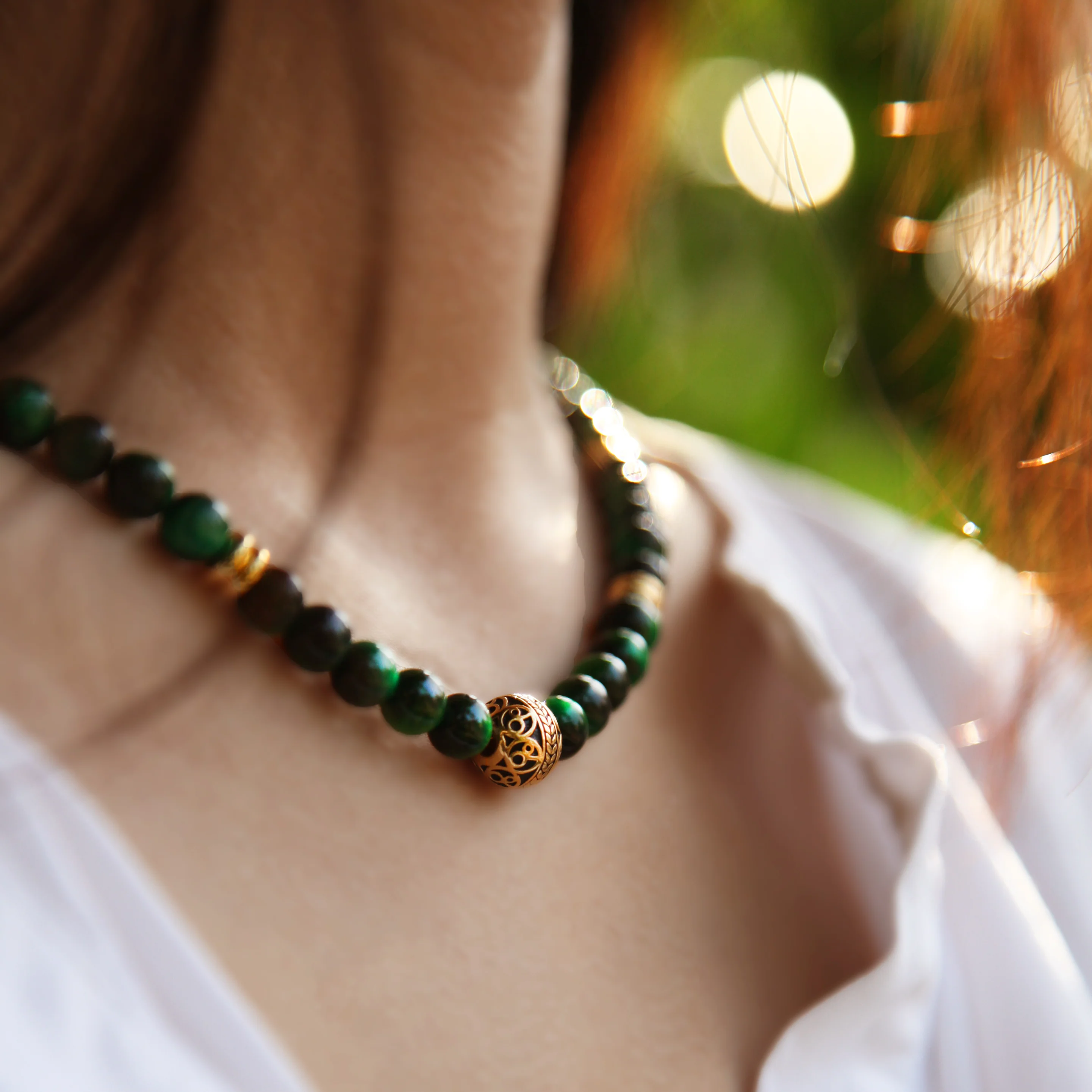 Green Tiger Eye Crystal Necklace - Image 2