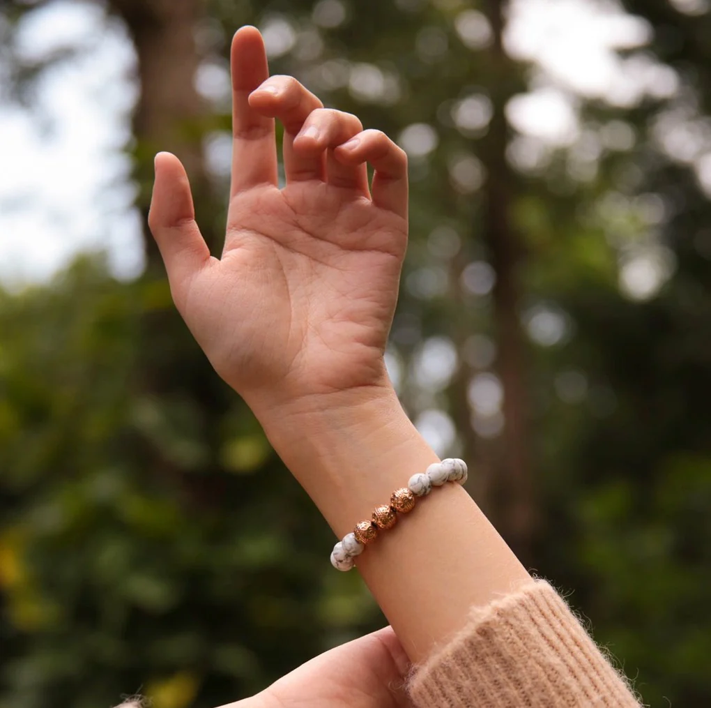 Rose Gold Classic Howlite Bracelet - Image 5