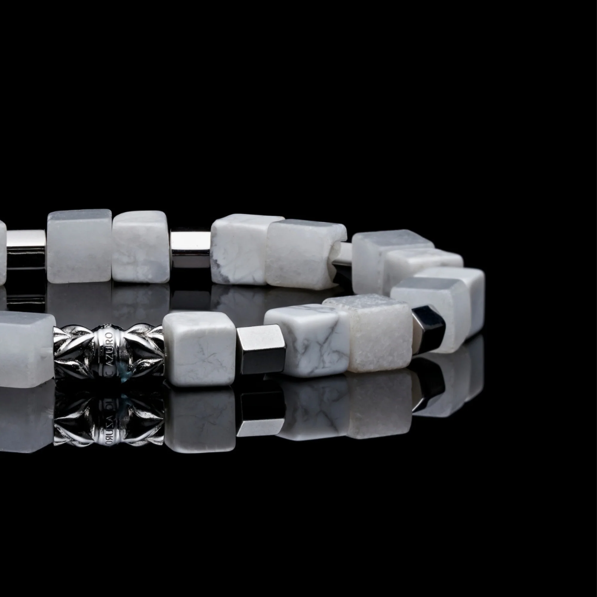 Ice Cube | Howlite, White Jade Beaded Bracelet - Image 2