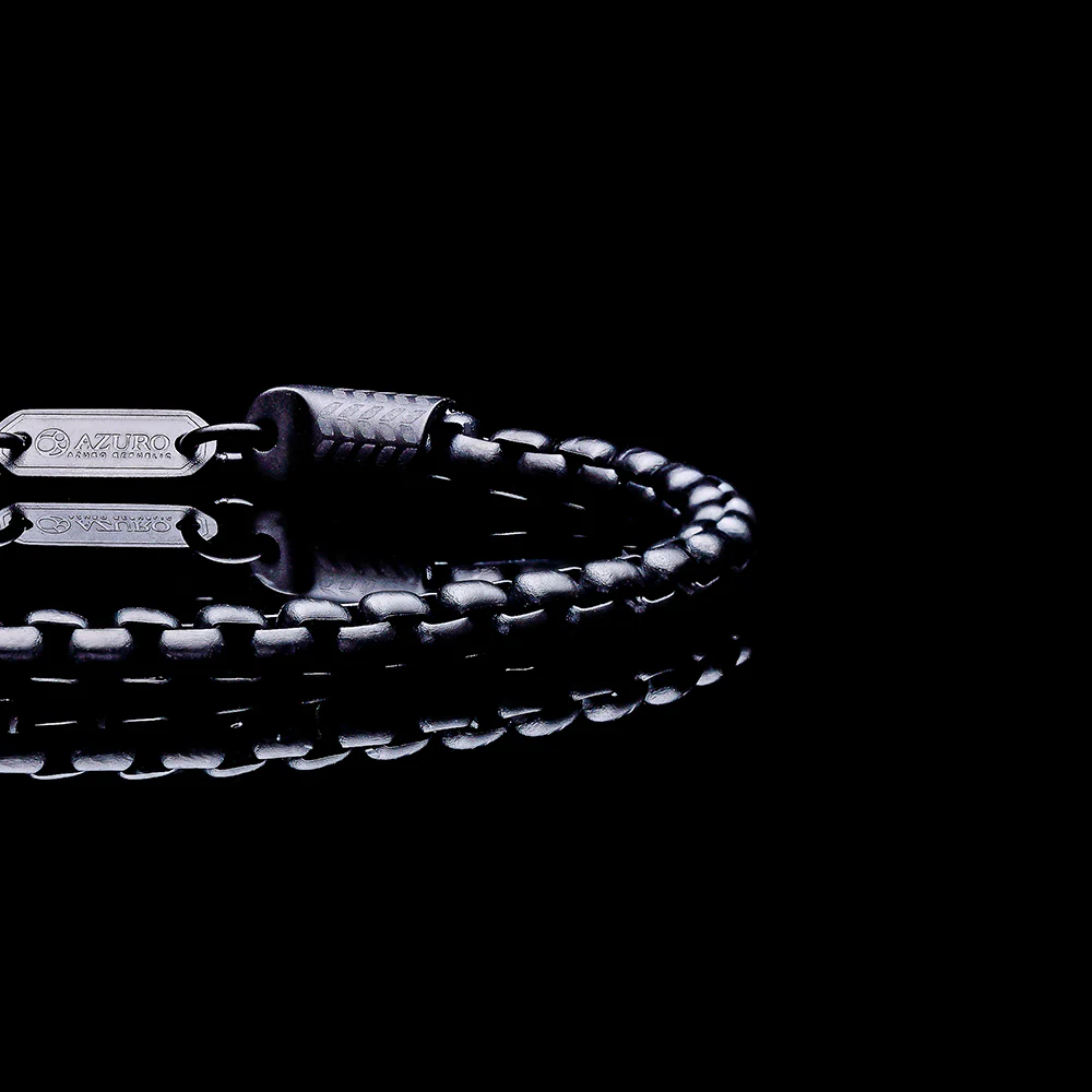 Laurel Box Chain Bracelet | Matt Black Color - Image 2