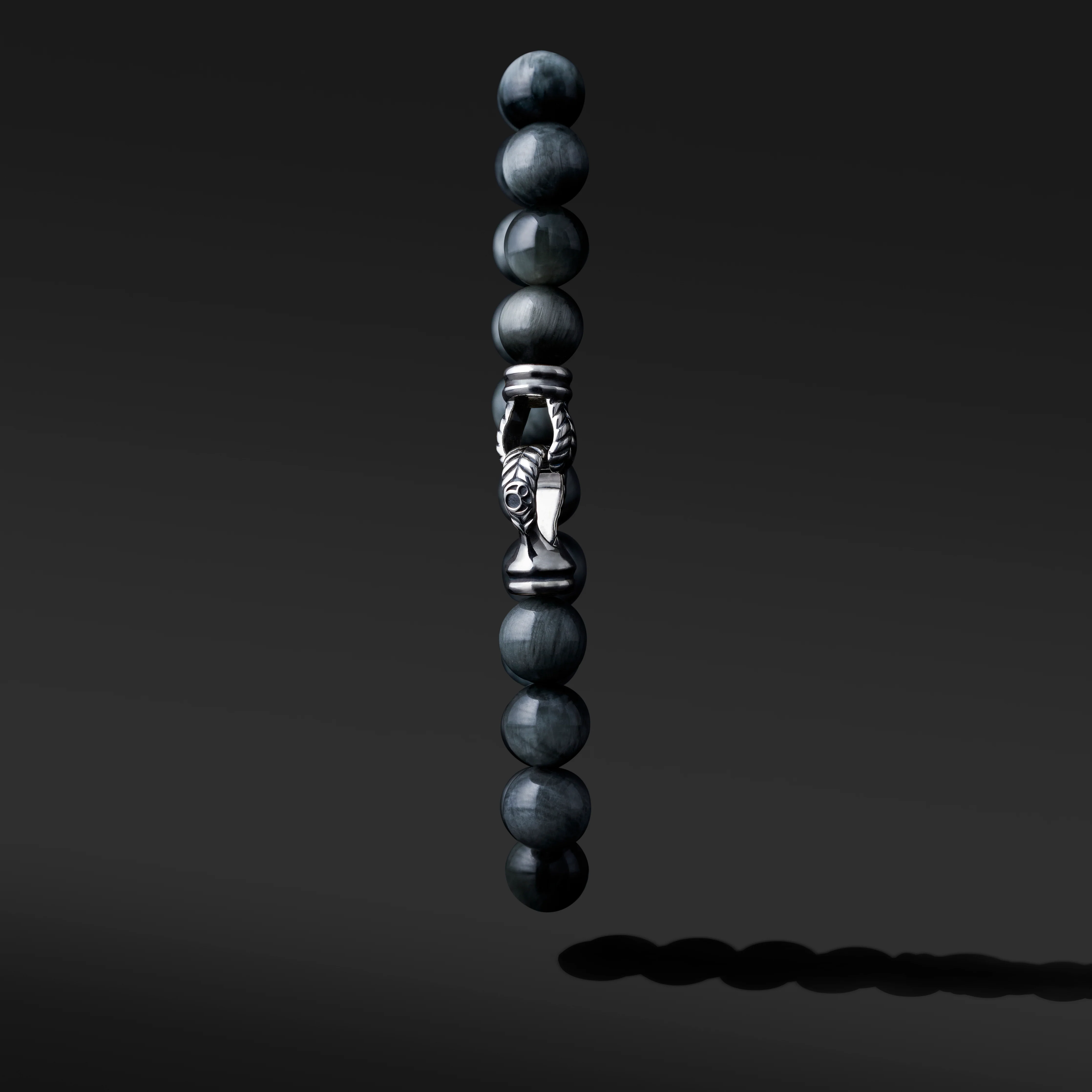 Laurel Silver Hawk Eye Beaded Bracelet - Image 2