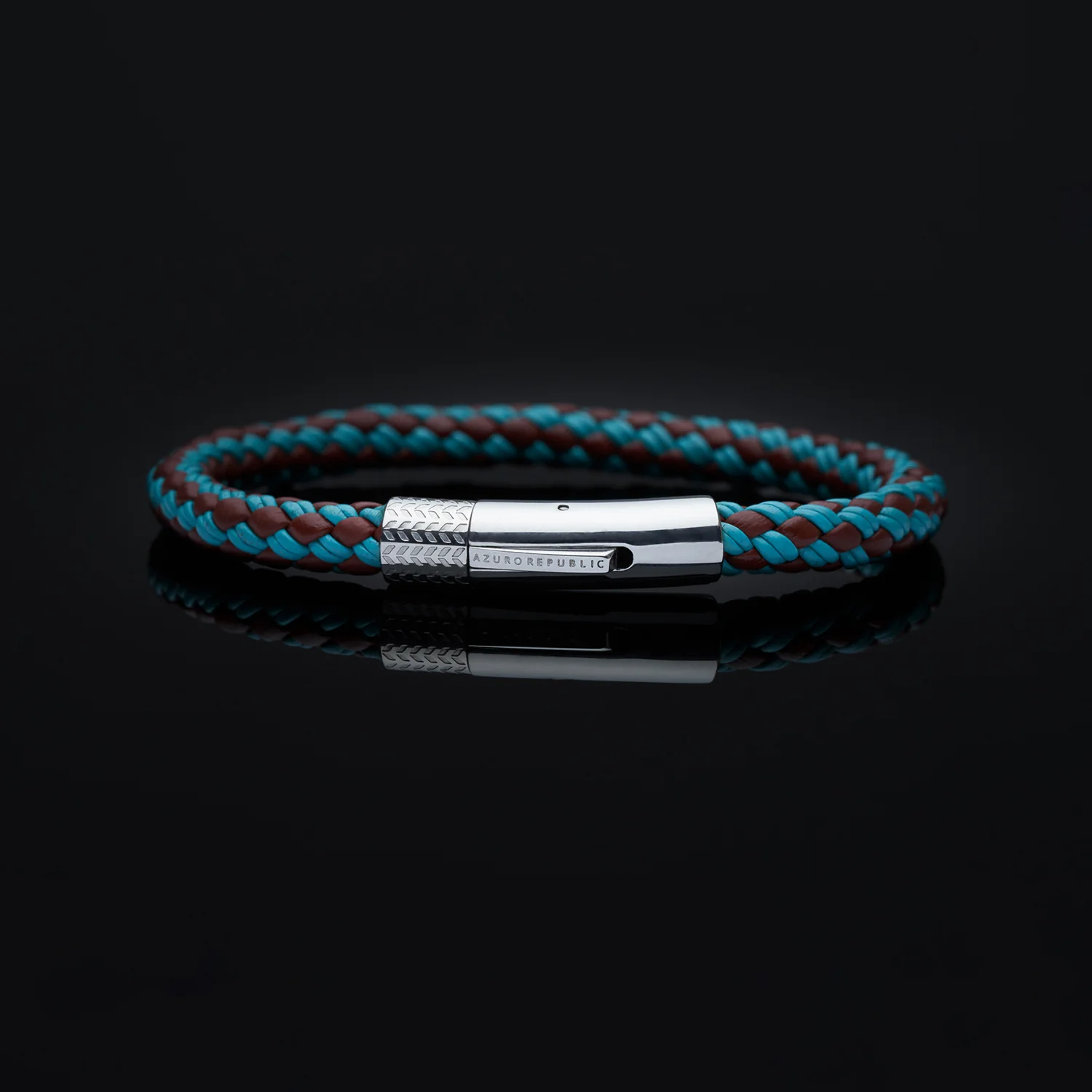 Mix Turquoise, Burgundy Leather Bracelet