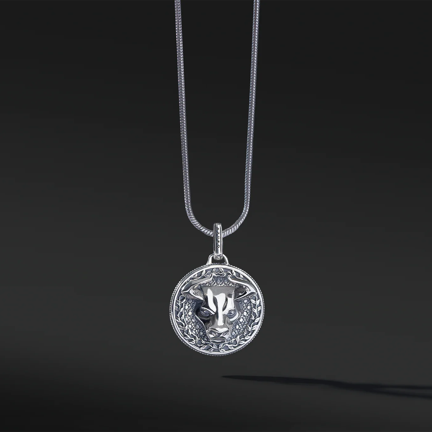 Bull Silver Pendant Necklace - Image 3