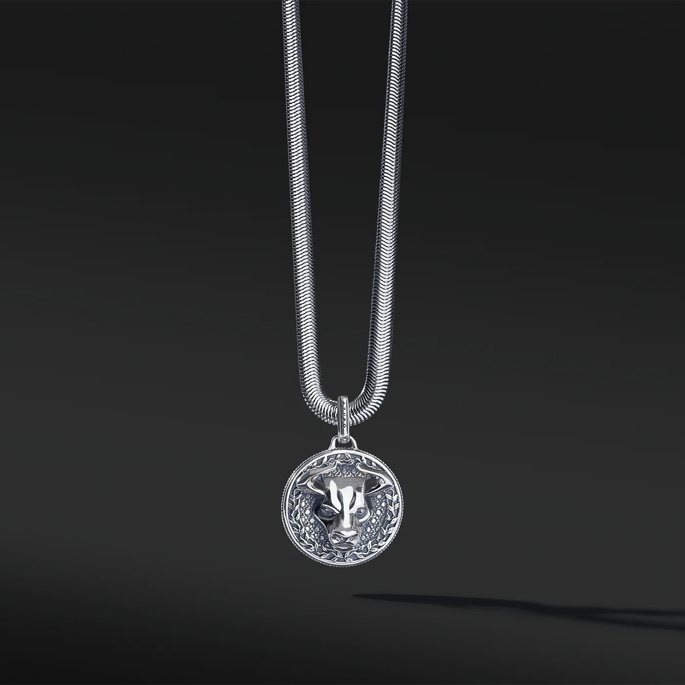 Bull Silver Pendant Necklace - Image 8