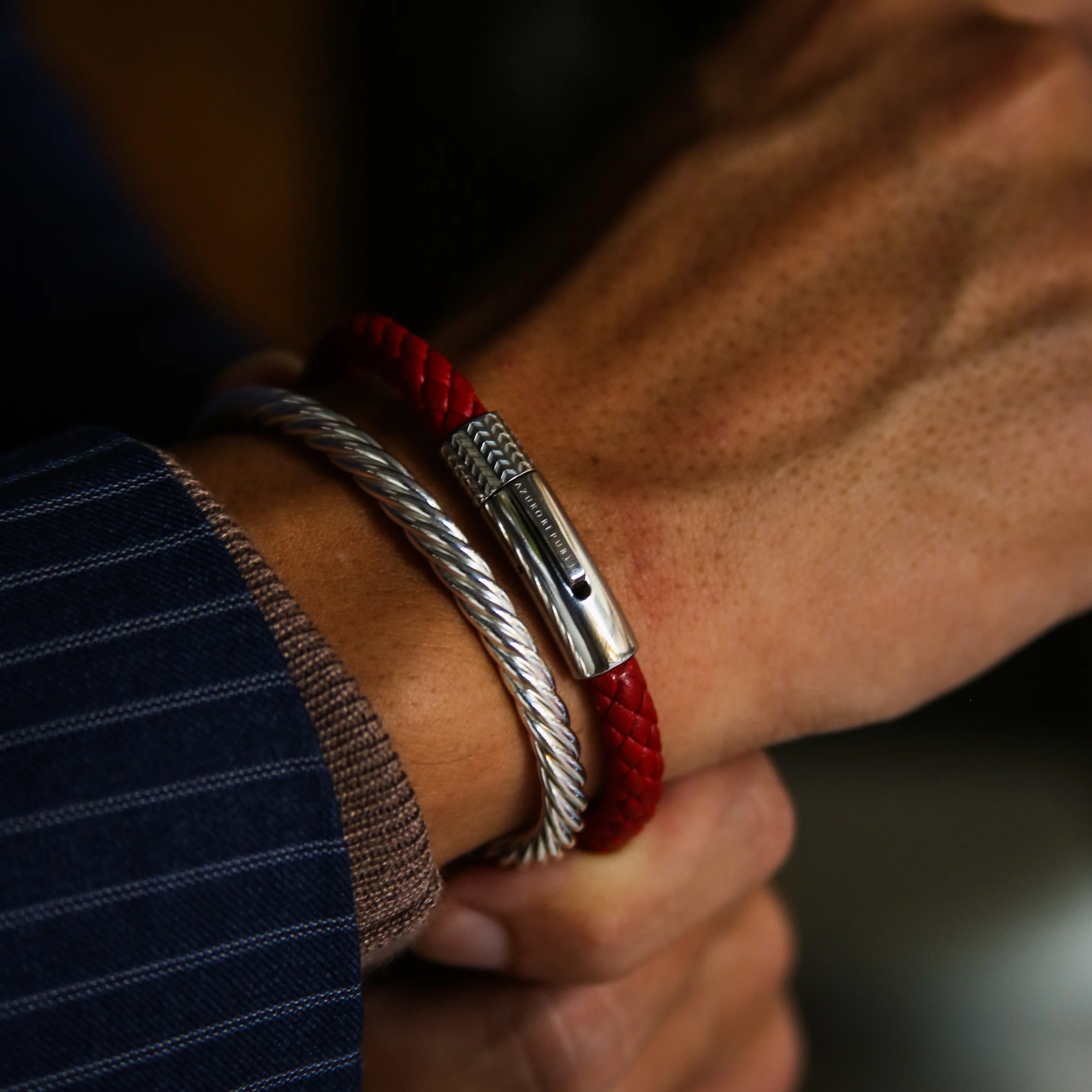 Red Leather Bracelet - Image 2