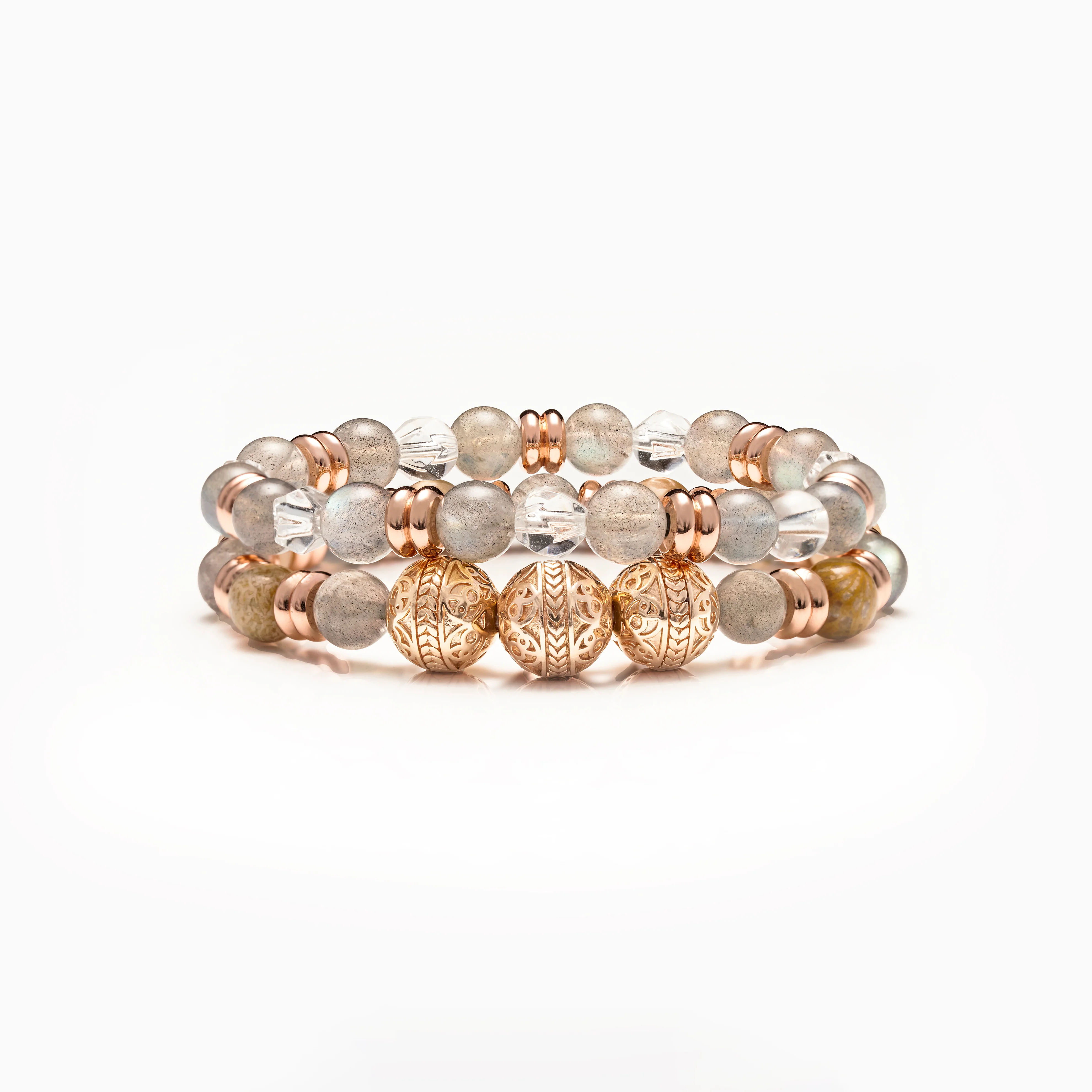 The Romance - Rose Gold Beaded Bracelets