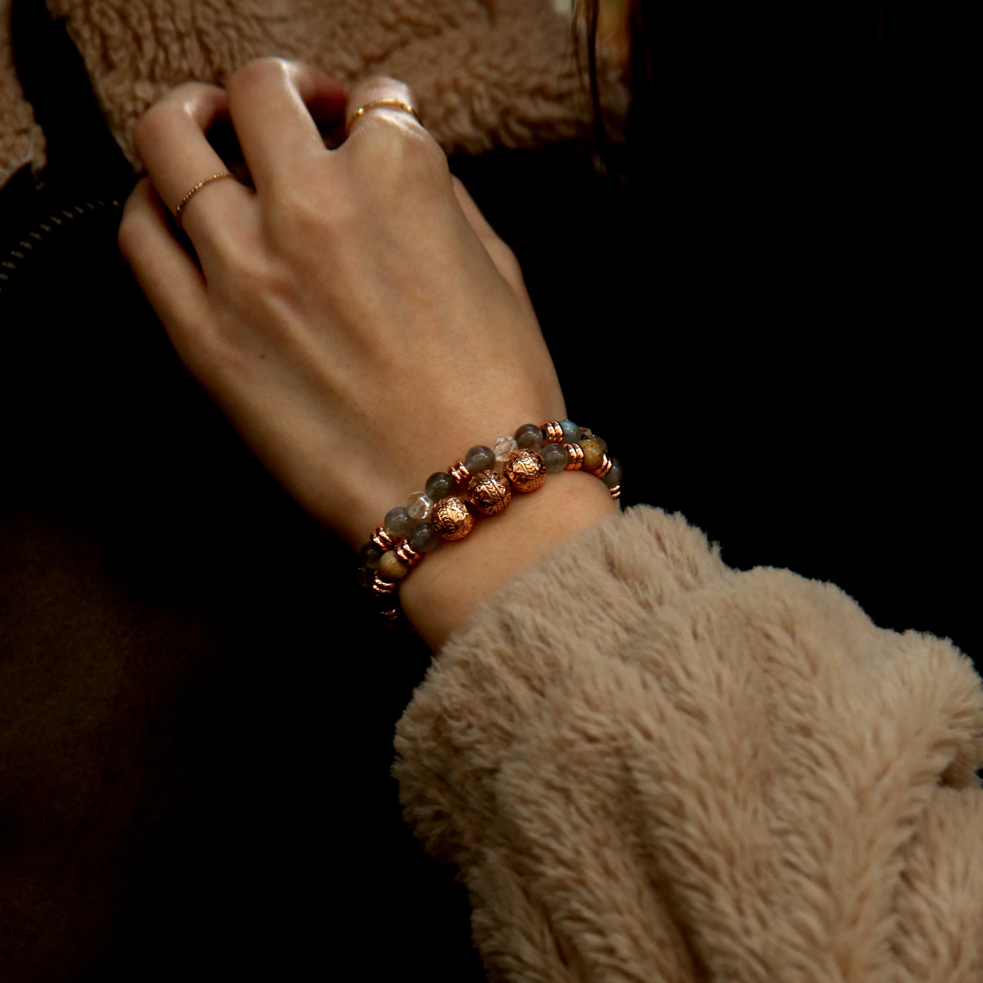 The Romance - Rose Gold Beaded Bracelets - Image 2