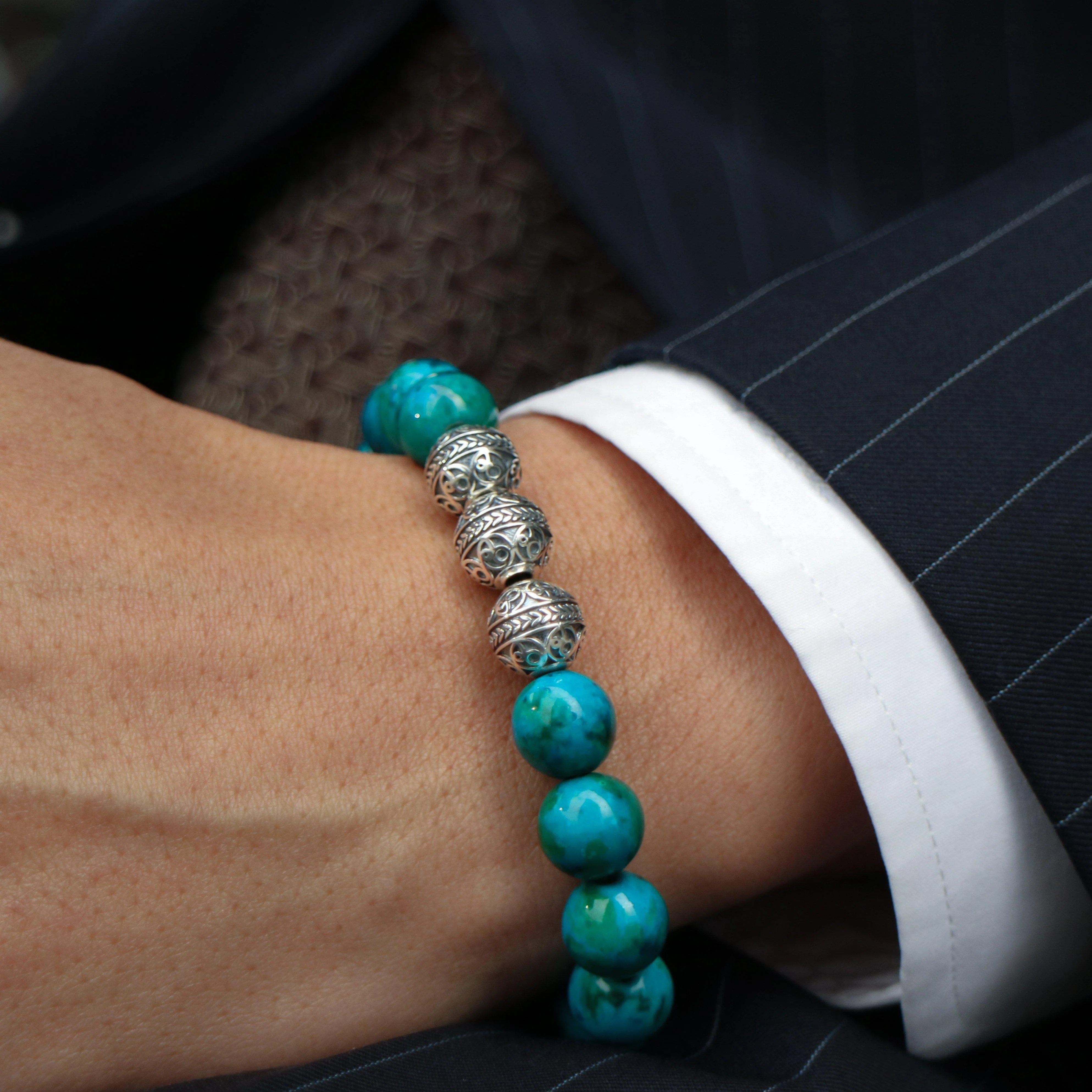Classic Silver Turquoise Bracelet - Image 8