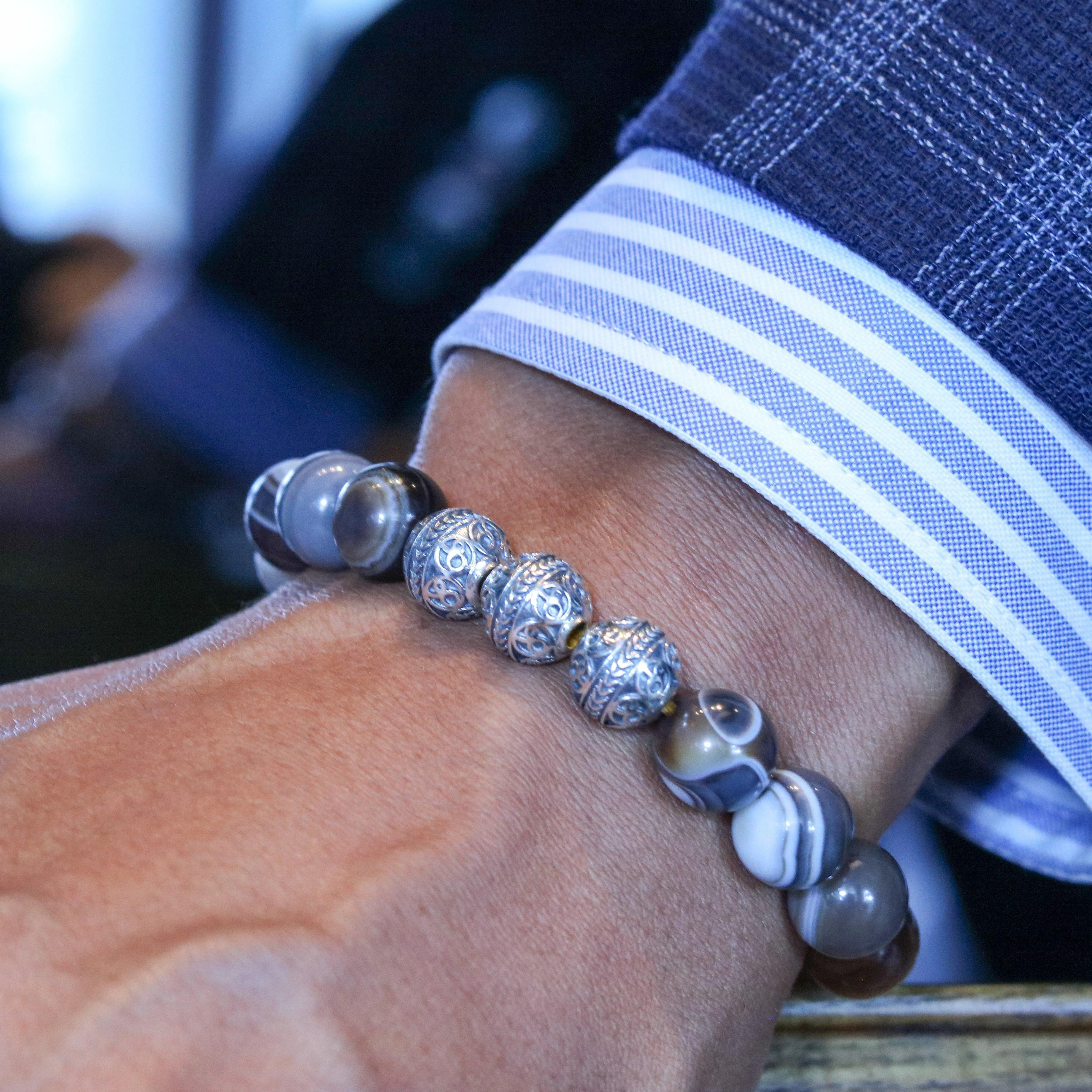 SILVER DRAGORSE BROWN AGATE BRACELET - Image 5