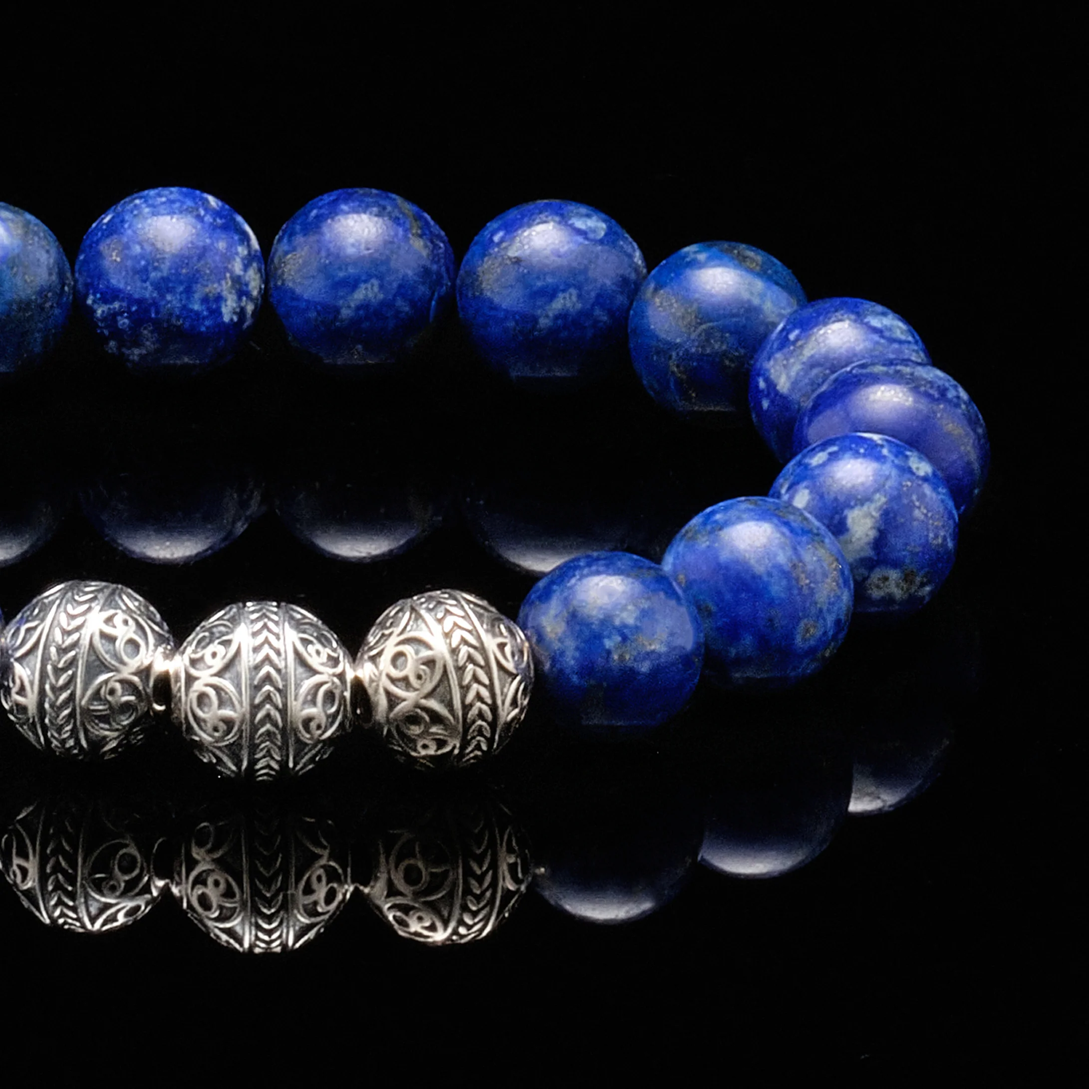 Silver Classic Lapis Lazuli Bracelet - Image 2