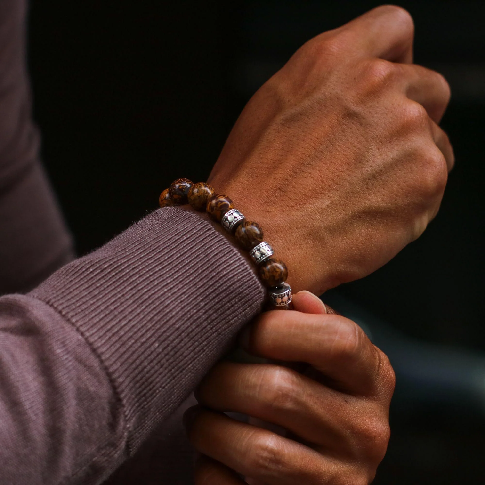 Silver Spacer Sacral Chakra Bracelet - Image 5