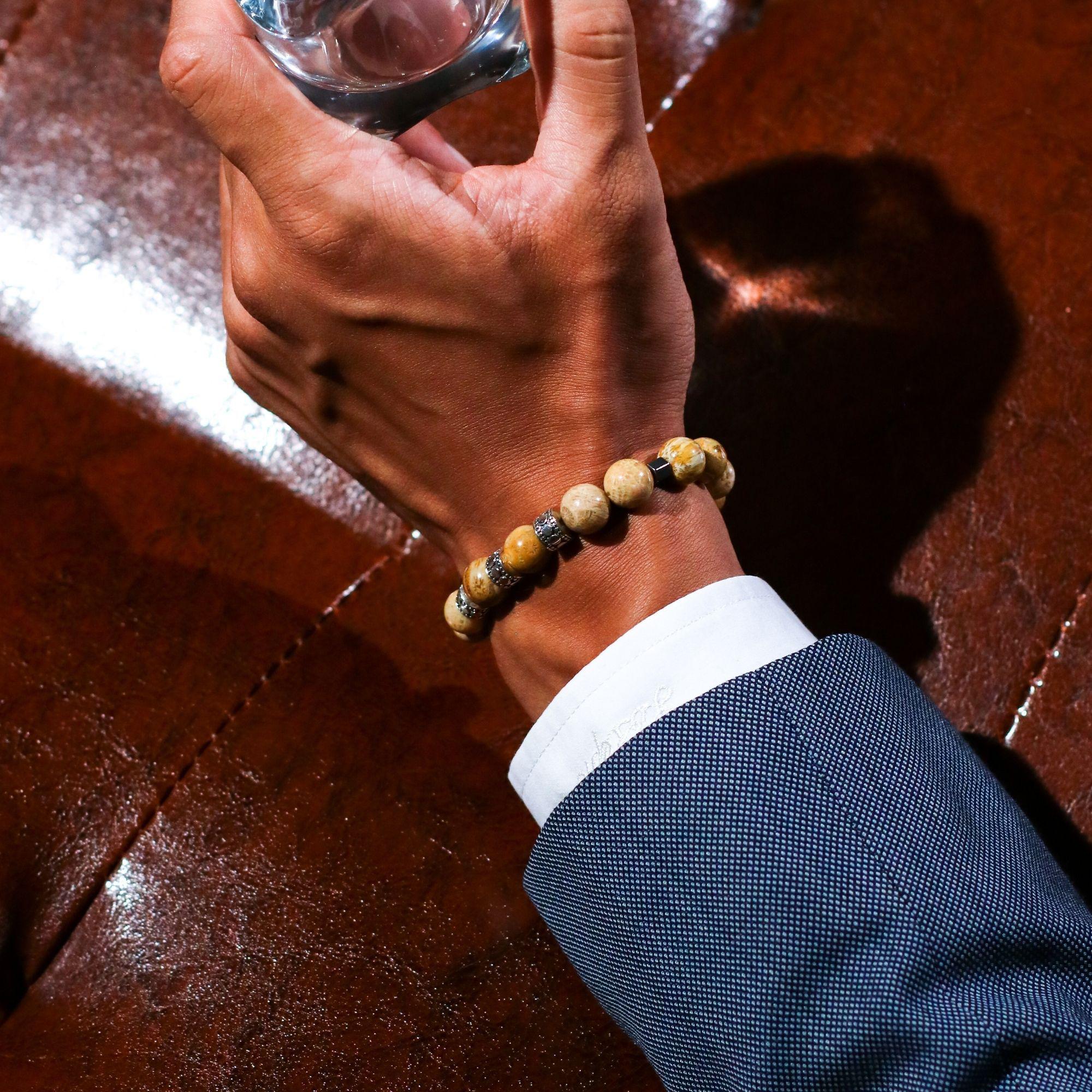 Silver Spacer Solar Plexus Chakra Bracelet - Image 4