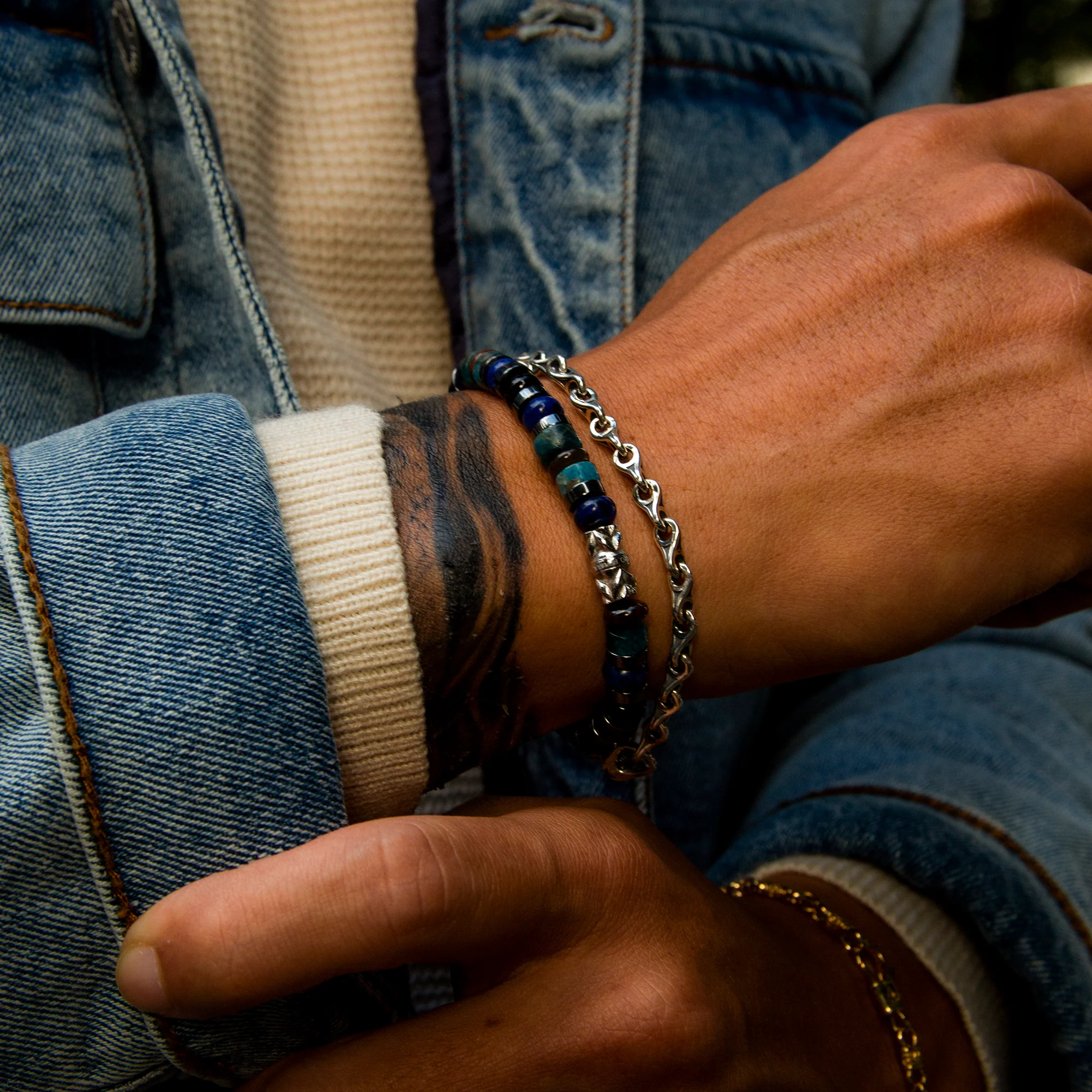 Silver Teardrop Chain Bracelet - Image 2