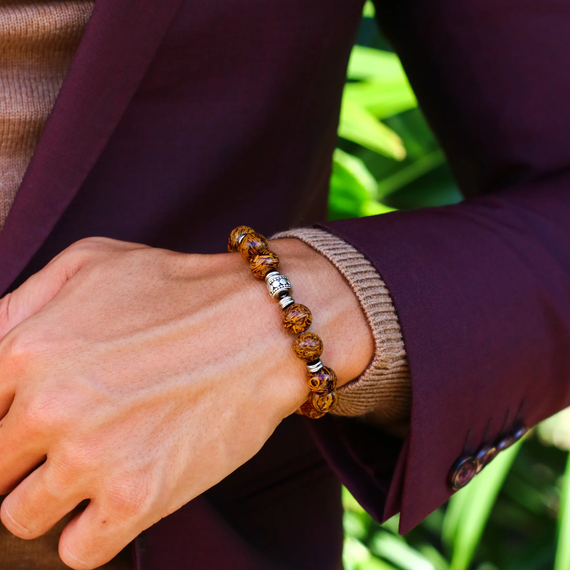 Stainless Steel Spacer Sacral Chakra Bracelet - Image 5