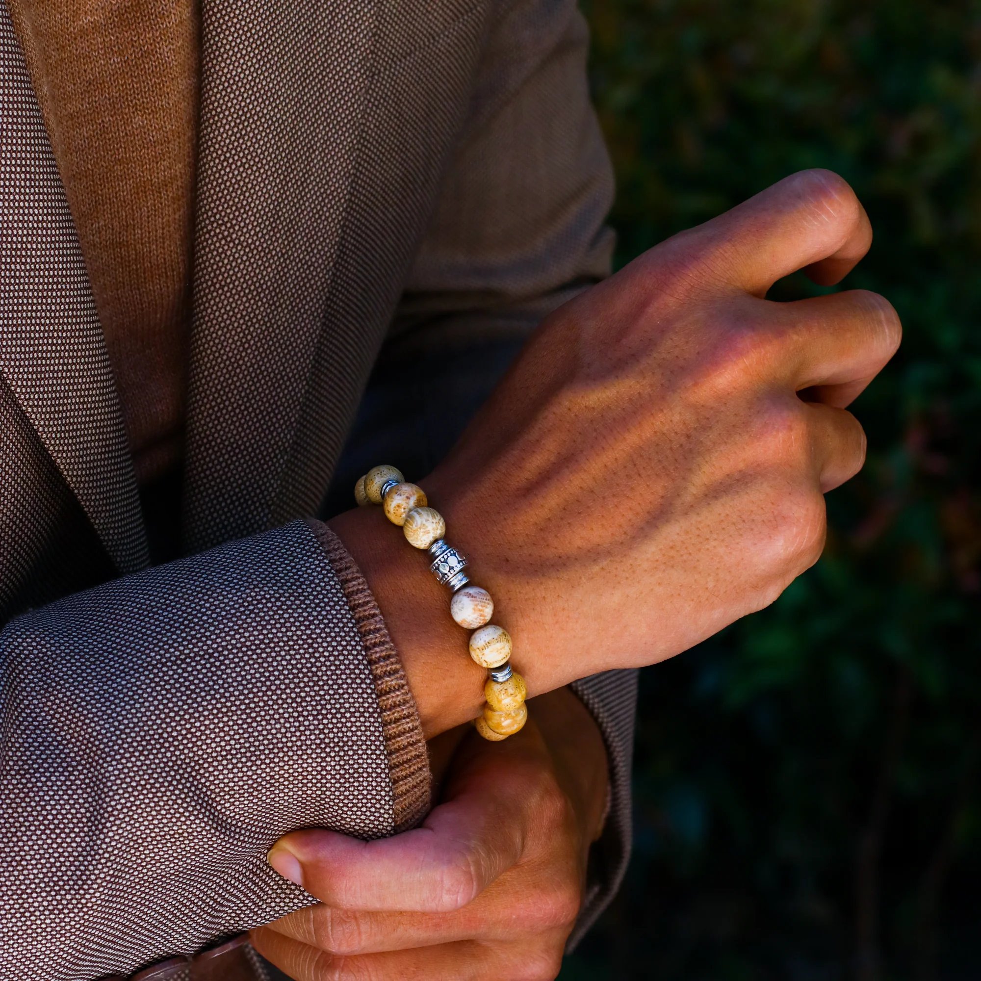 Stainless Steel Spacer Solar Plexus Chakra Bracelet - Image 4