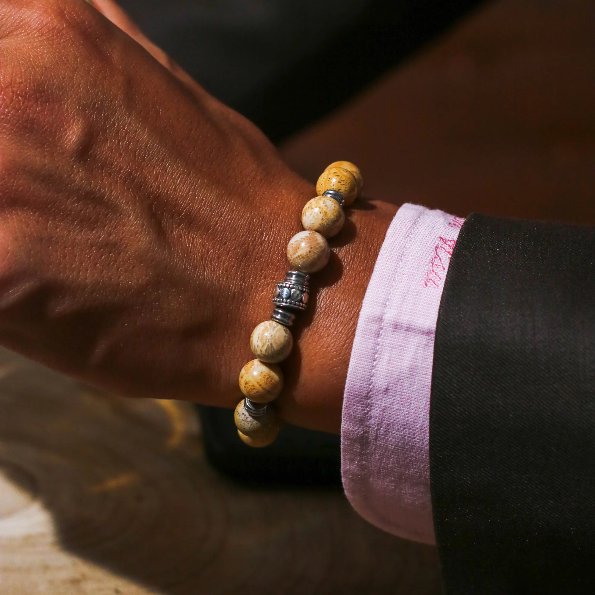 Stainless Steel Spacer Solar Plexus Chakra Bracelet - Image 5
