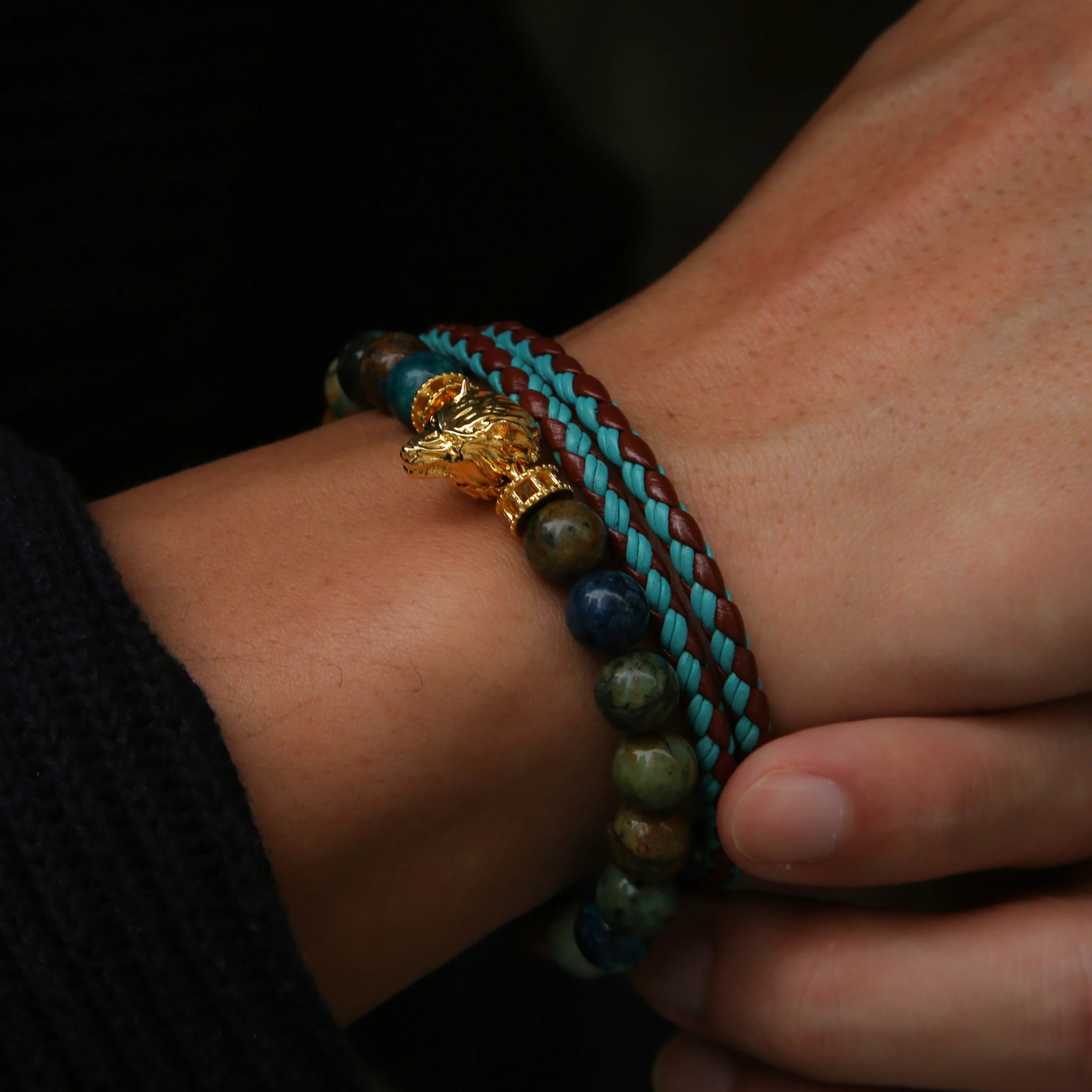 The Forest Wolf | Azurite Wolf Bracelet - Image 5