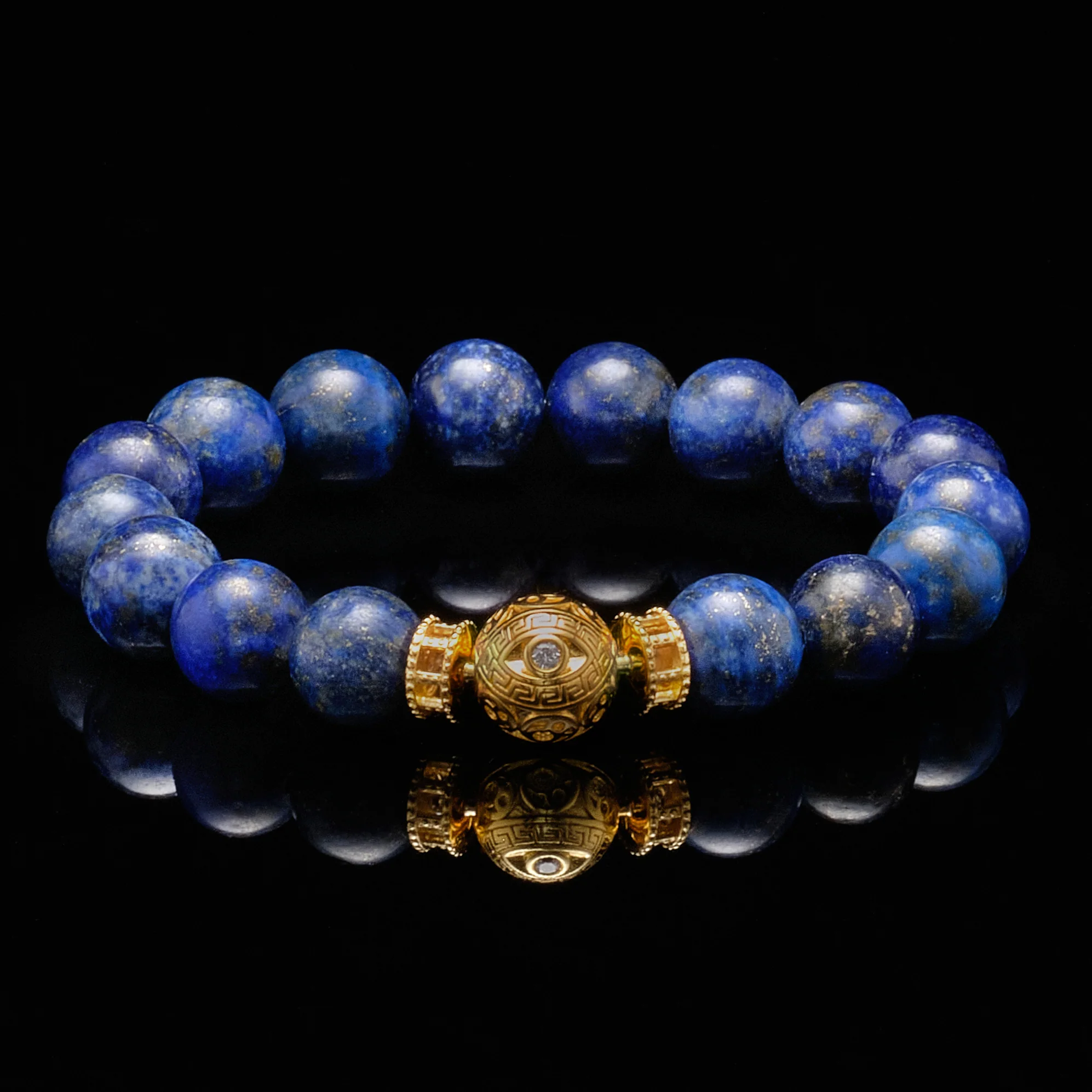 The Gold Lapis Lazuli Evil Eye Bracelet - Image 2