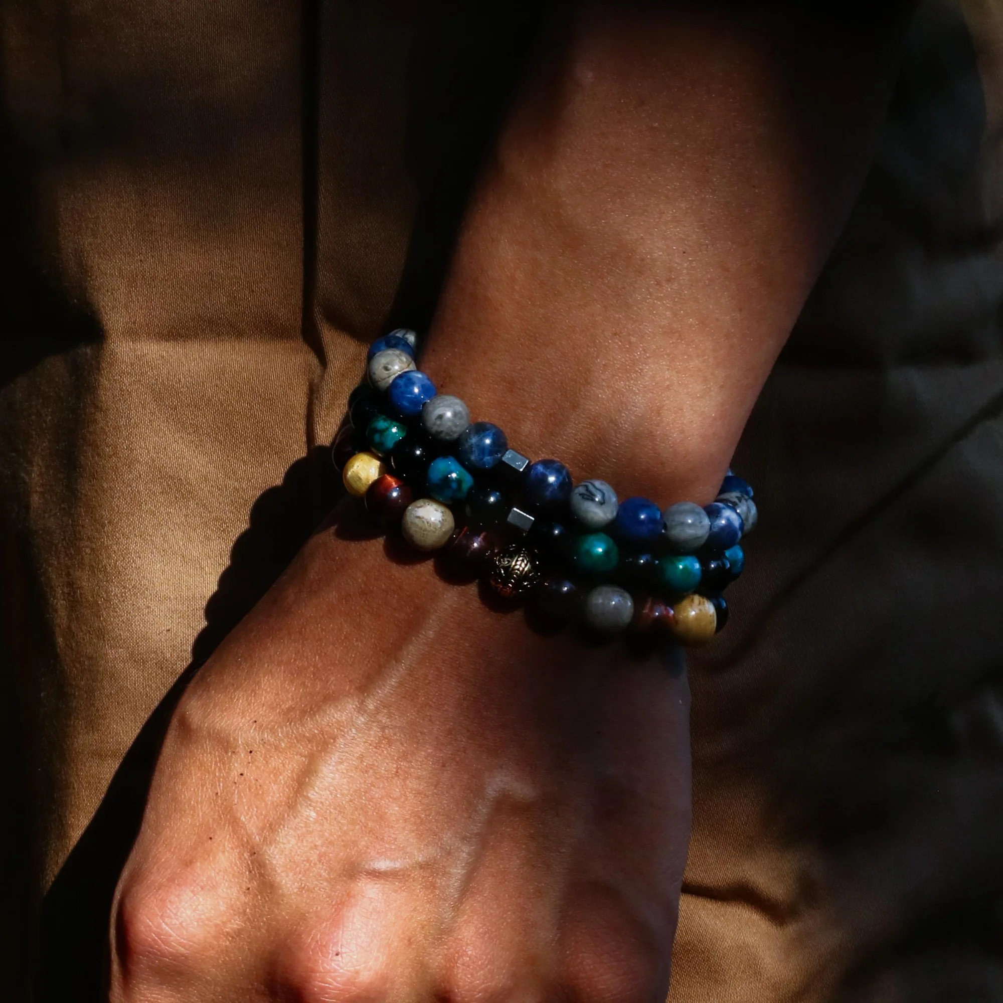 The Odin | Mens Stainless Steel Bracelets with Tiger Eye Turquoise Stone - Image 6