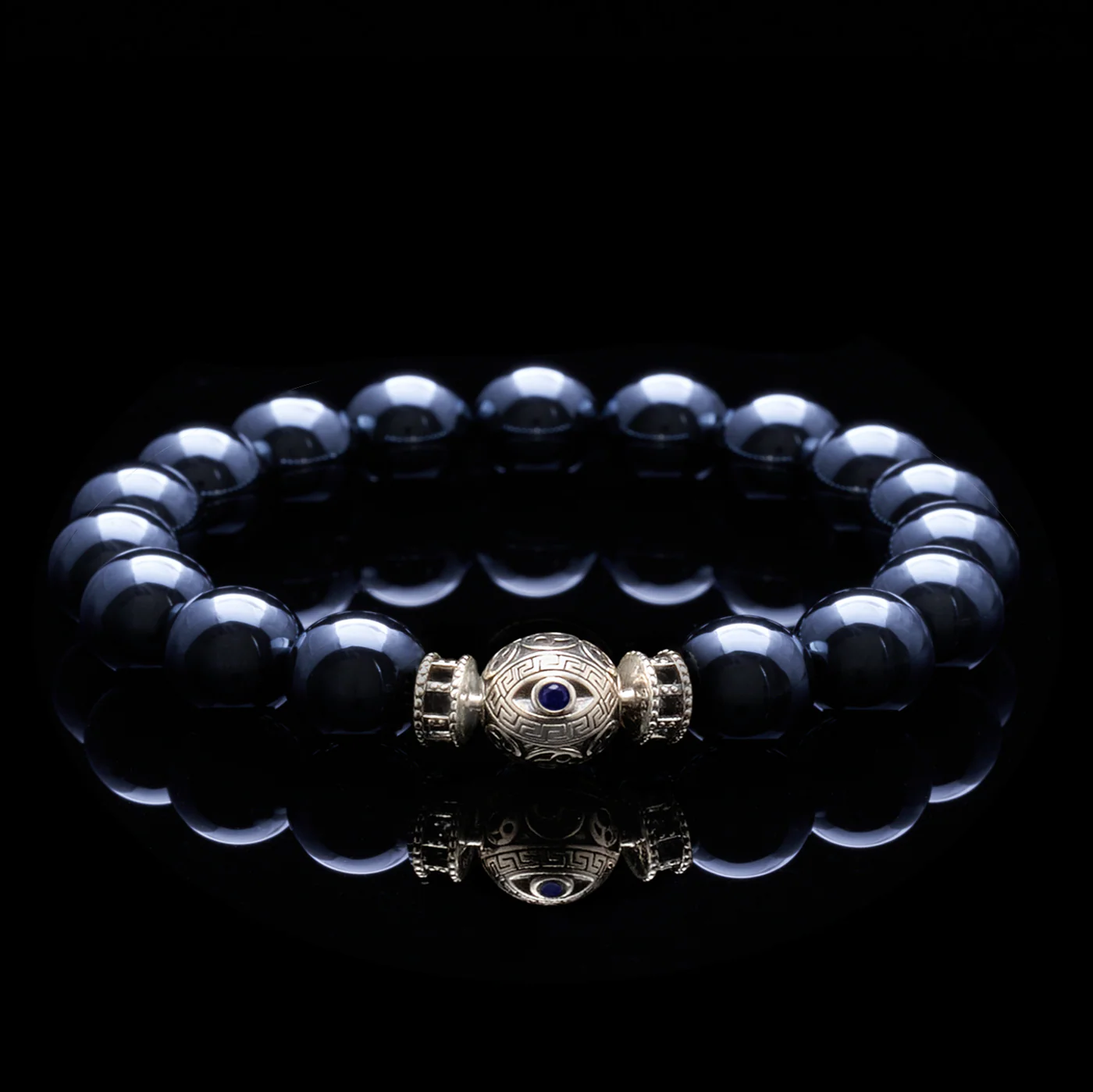 The Silver Blue Evil Eye Hematite Bracelet - Image 2