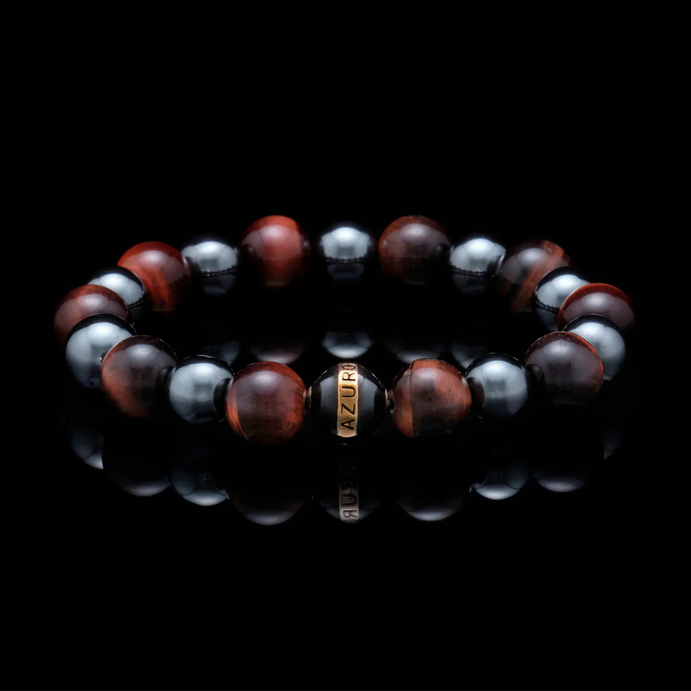Silver Hematite, Tiger Eye Beaded Bracelet - Valentines bracelets - Image 2