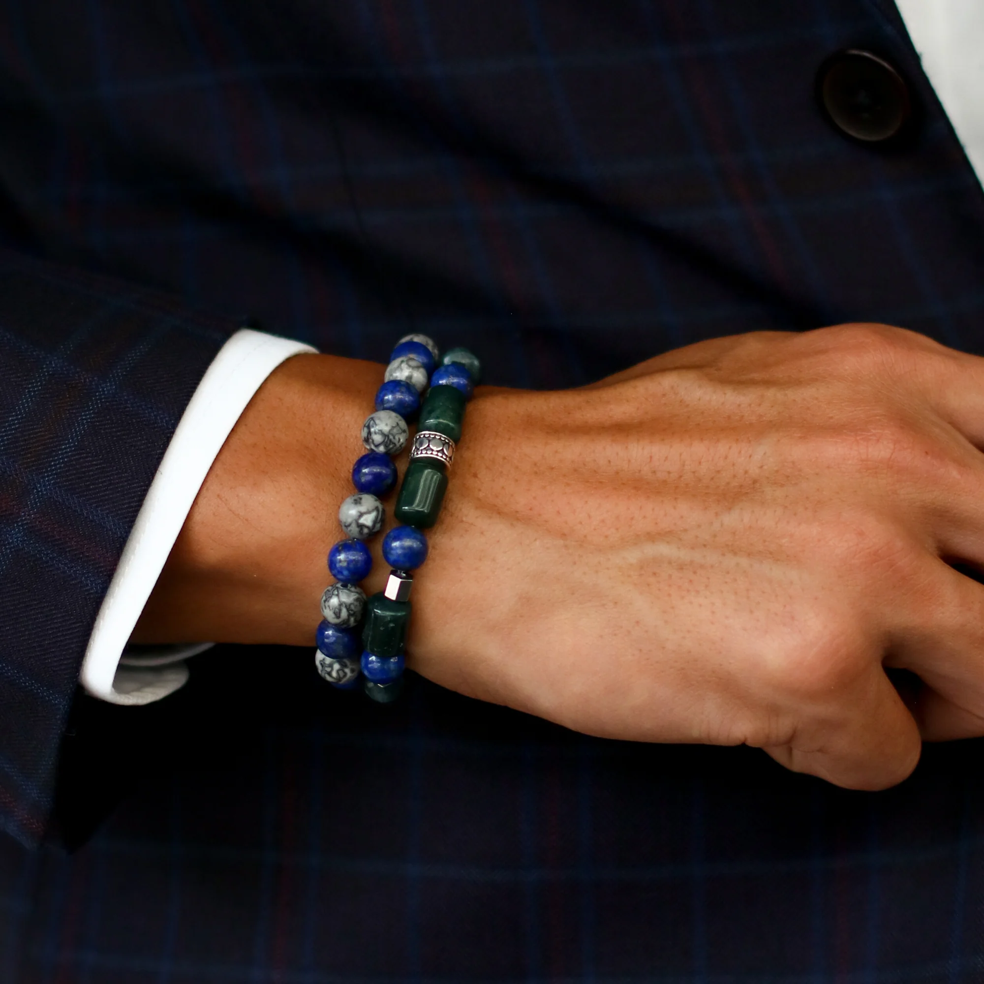 Green Bean Casserole | Men Stack Beaded Bracelets | Men Beaded Bracelet - Image 5