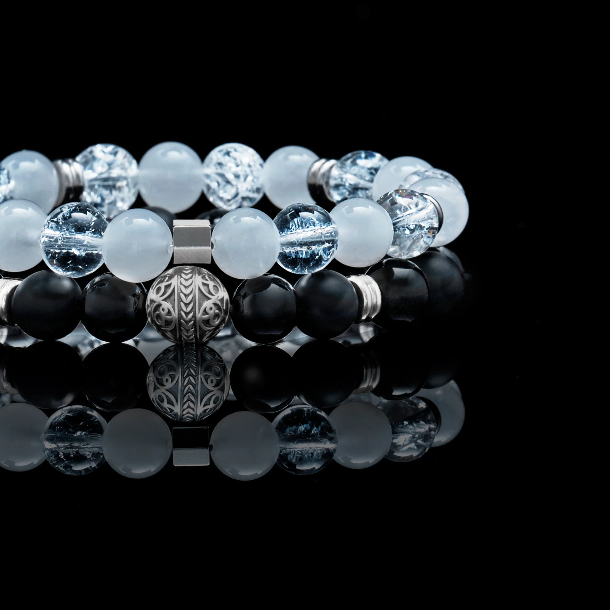 Yin and Yang | Men Stack Beaded Bracelets | Men Beaded Bracelet - Image 4